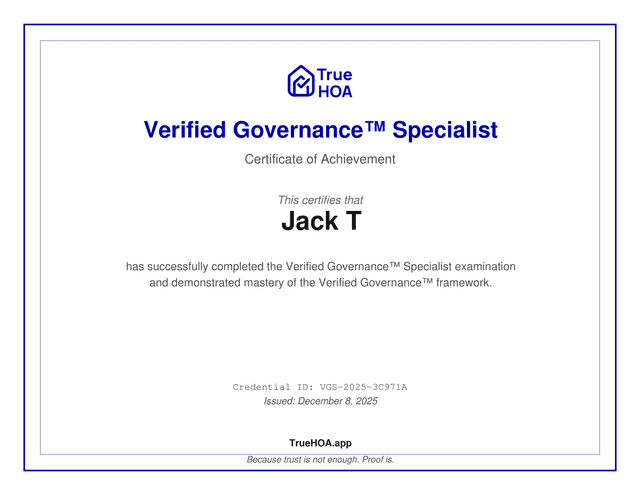 Verified Governance™ Specialist Certificate