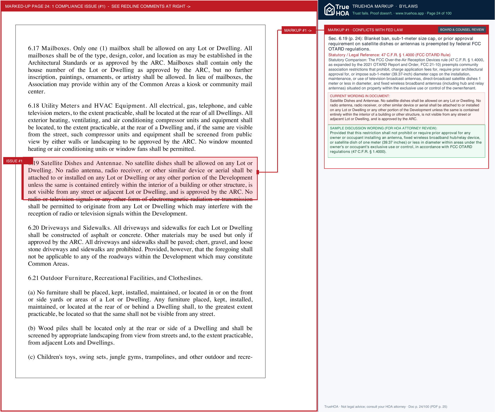 Hillbrook – Ogletree Village HOA HOVHOACovenentsIncorporation&Bylaws#page51 page 24 widened with TrueHOA Crystal AI margin annotations