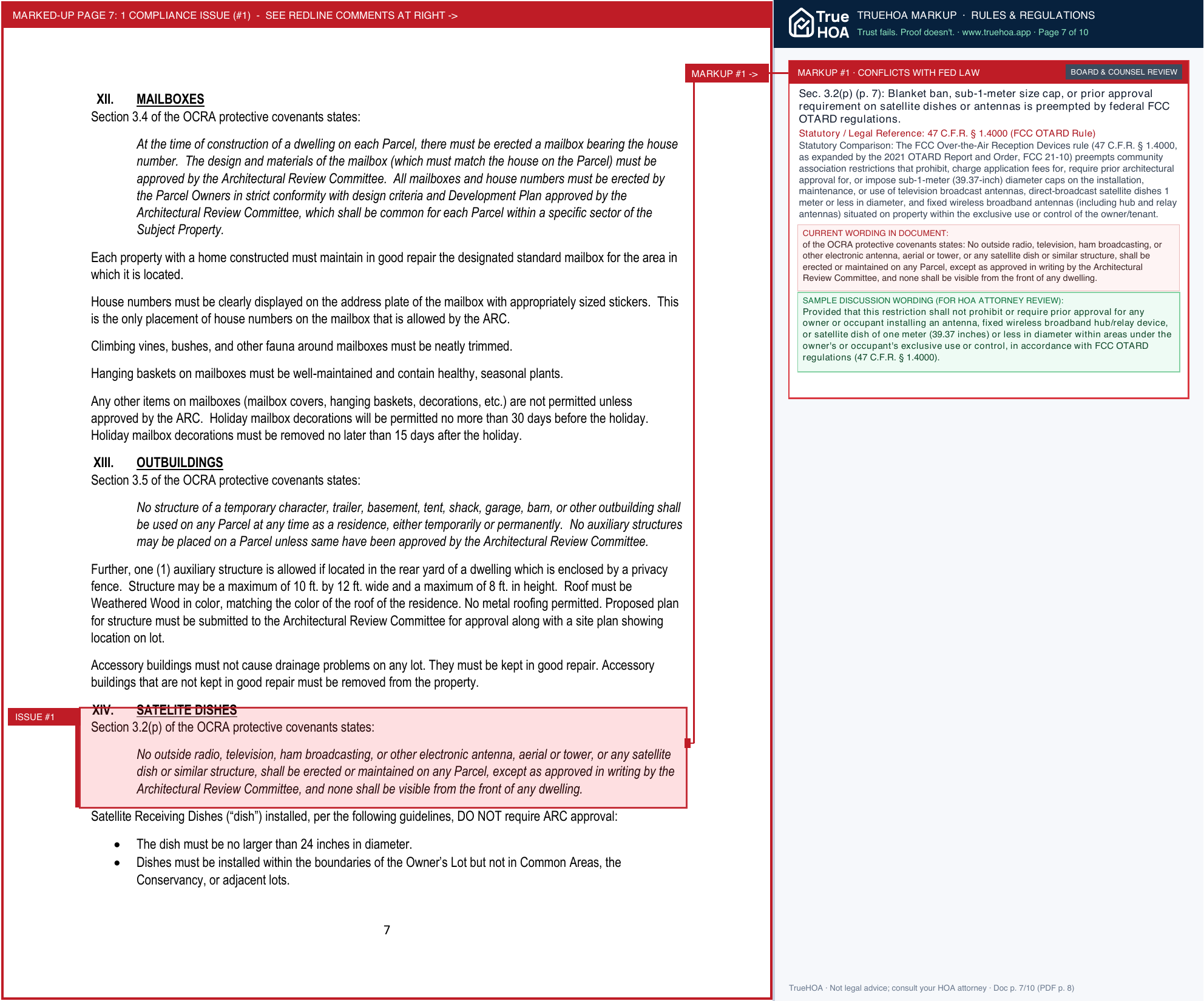 Old Cahaba Residential Association Oc Arc Guidelines 2020 page 7 widened with TrueHOA Crystal AI margin annotations