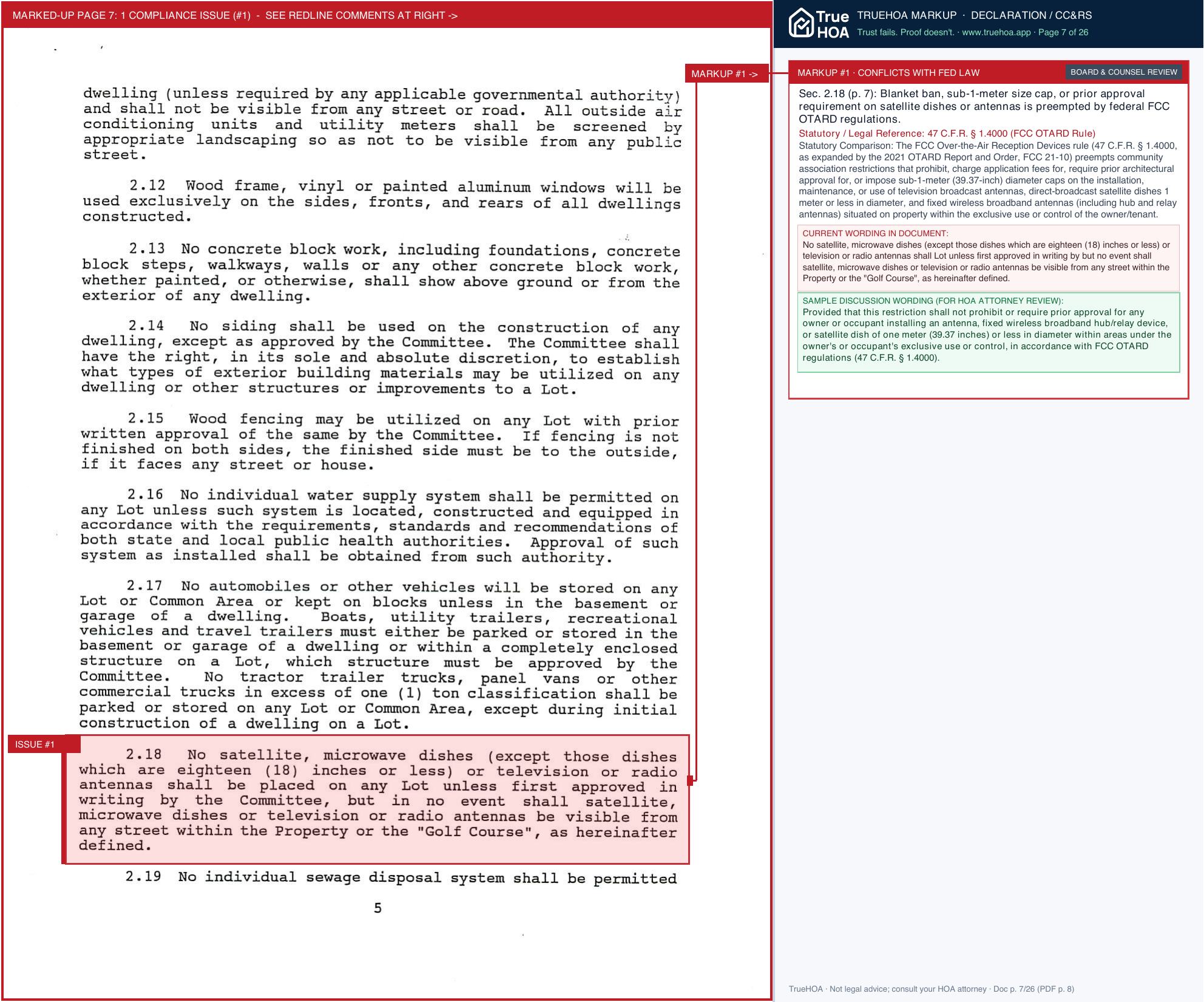 Weatherly Residential Association Covenants Sector 18 Aberdeen page 7 widened with TrueHOA Crystal AI margin annotations
