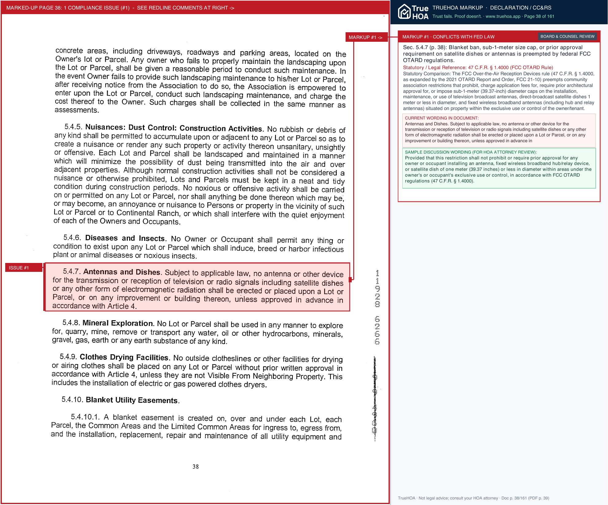 Continental Ranch Community Association Rules Regs CRCA smaller page 38 widened with TrueHOA Crystal AI margin annotations
