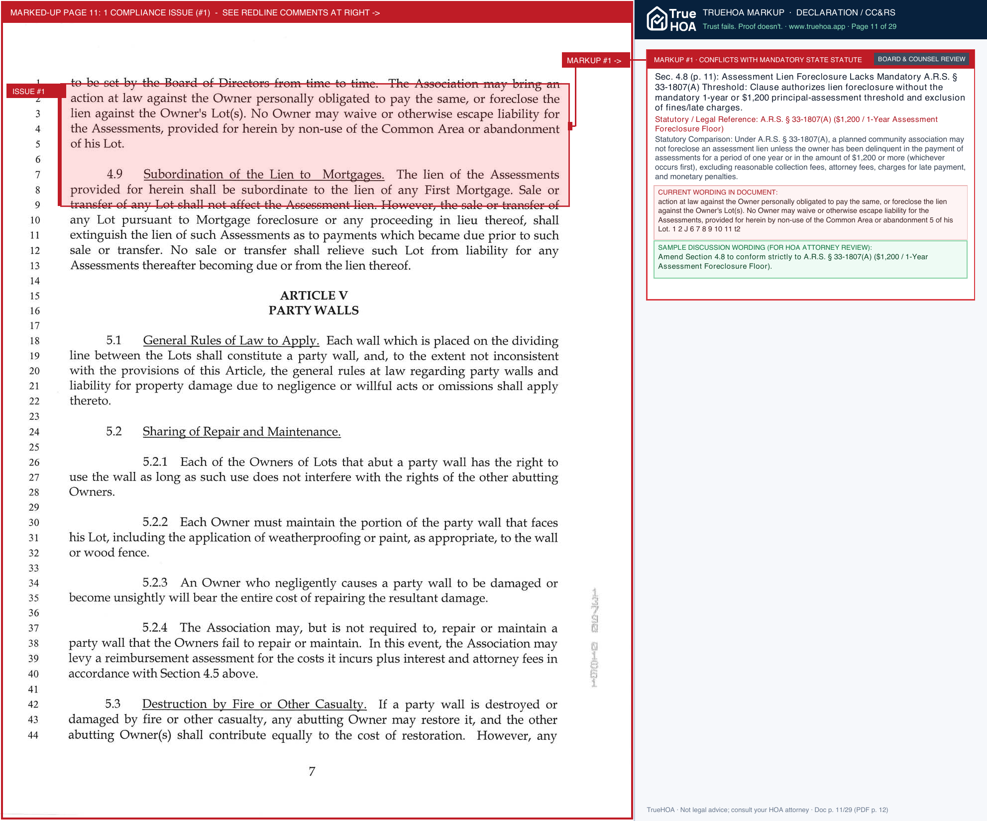 Hill Farm HOA HF CCRs April2010 page 11 widened with TrueHOA Crystal AI margin annotations