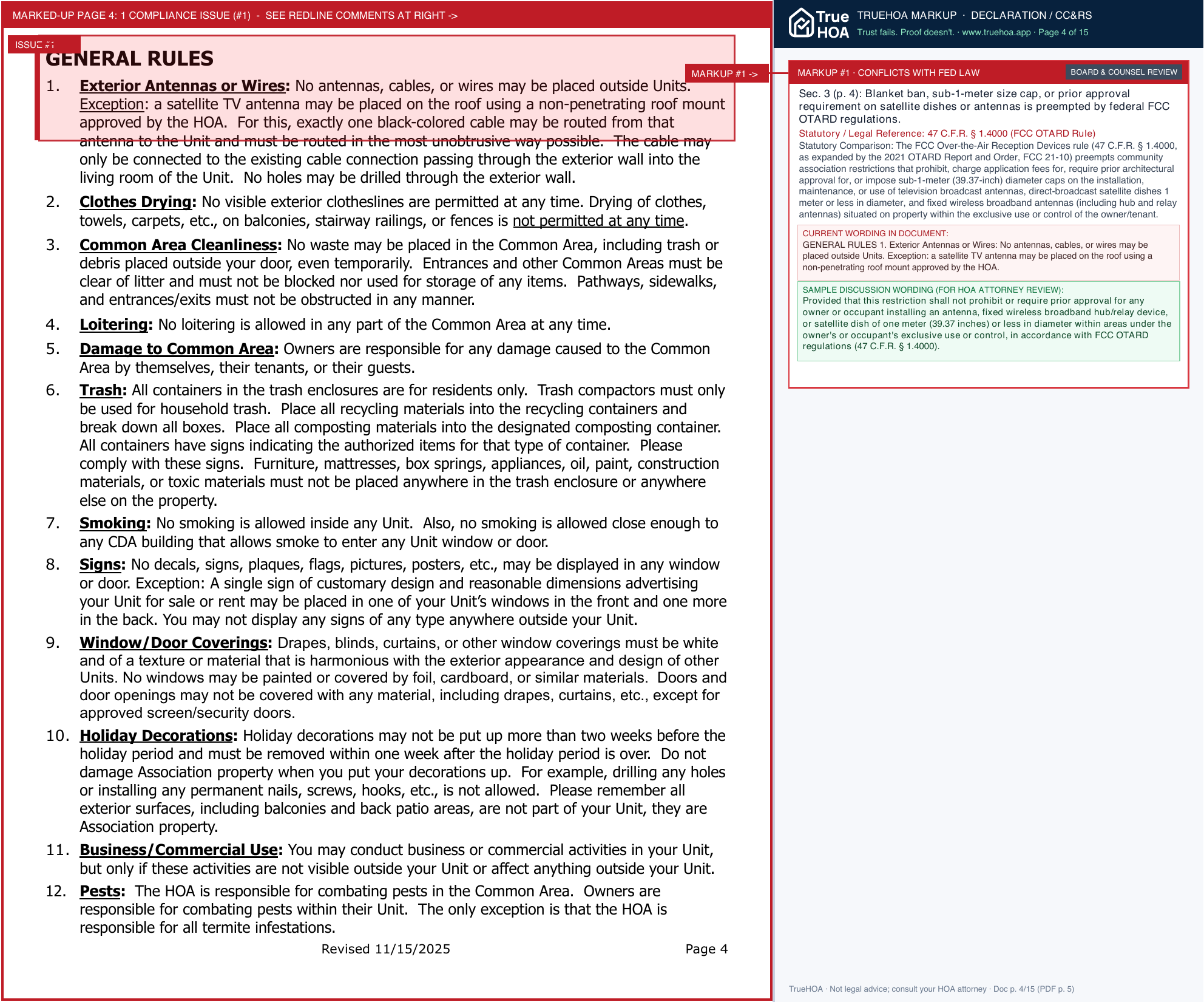 Castilleja Del Arroyo HOA Clicking Here page 4 widened with TrueHOA Crystal AI margin annotations