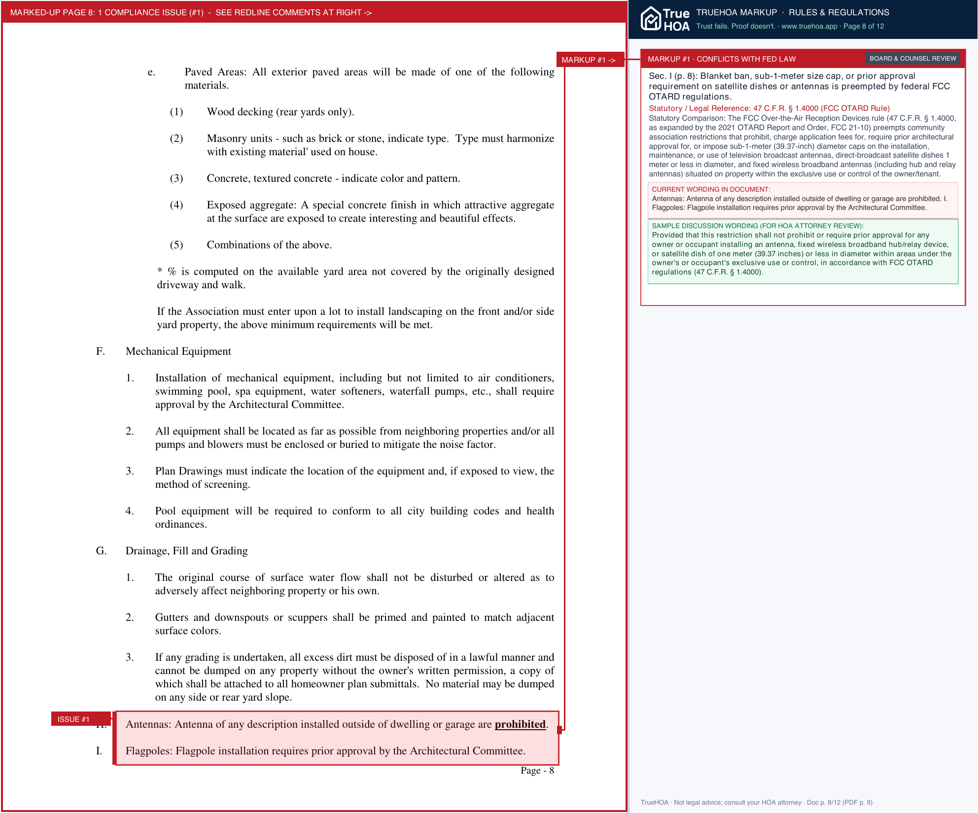 Flora Vista HOA ARC Guidelines Flora Vista 1 page 8 widened with TrueHOA Crystal AI margin annotations