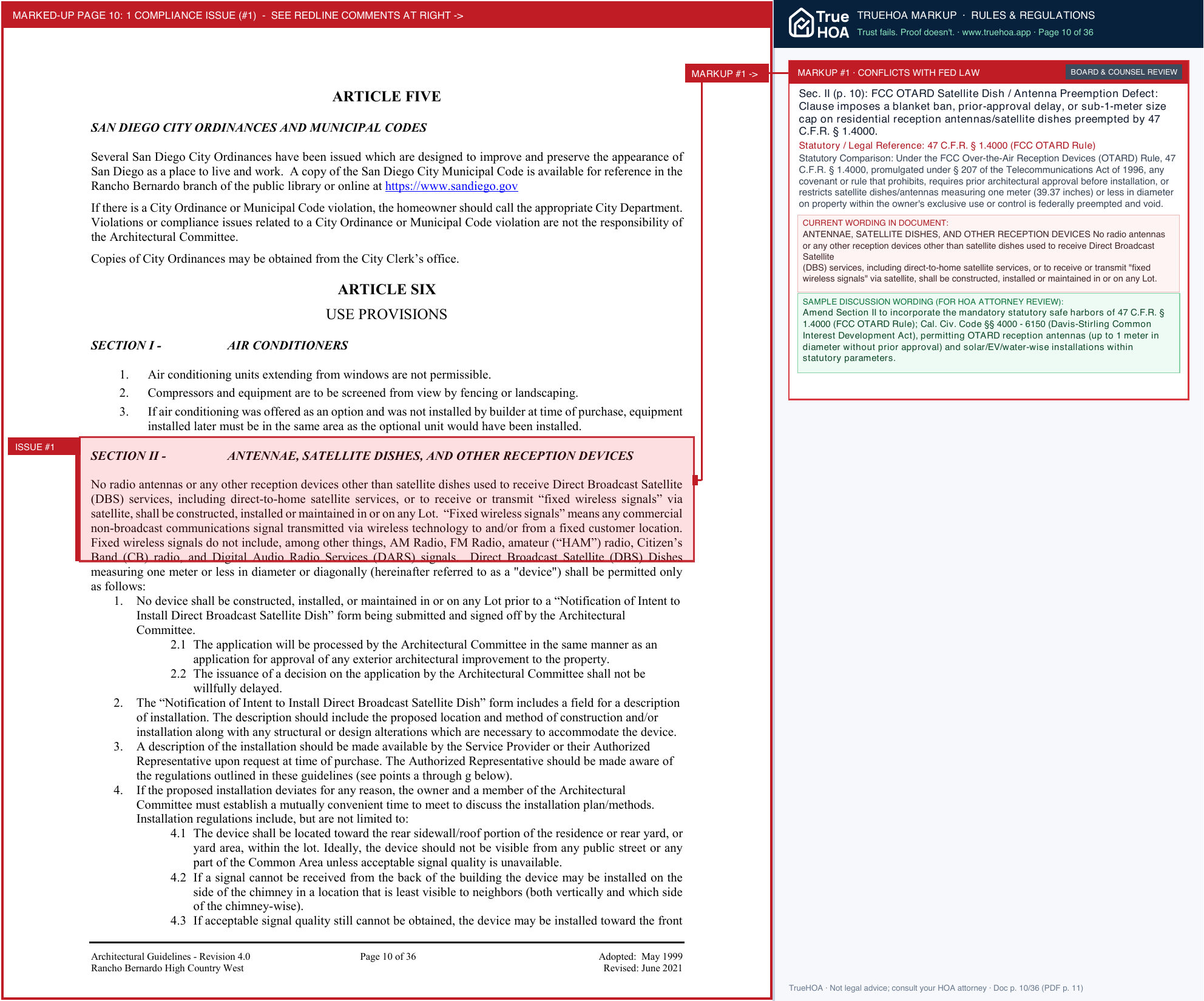 High Country West POA Architectural Guidelines June 2021 page 10 widened with TrueHOA Crystal AI margin annotations