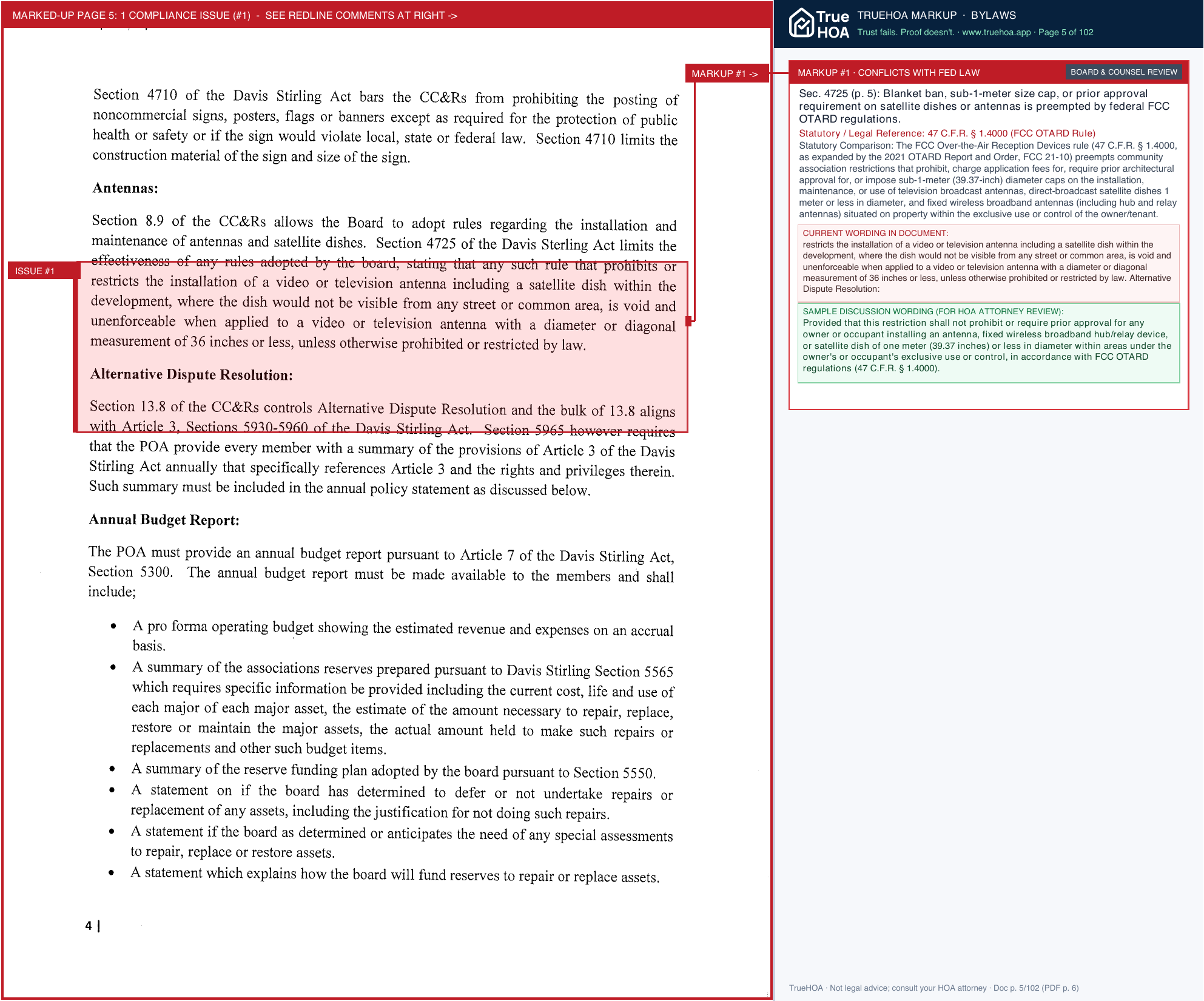 Lake California POA CCR with Bylaw updated 04 17 18 page 5 widened with TrueHOA Crystal AI margin annotations