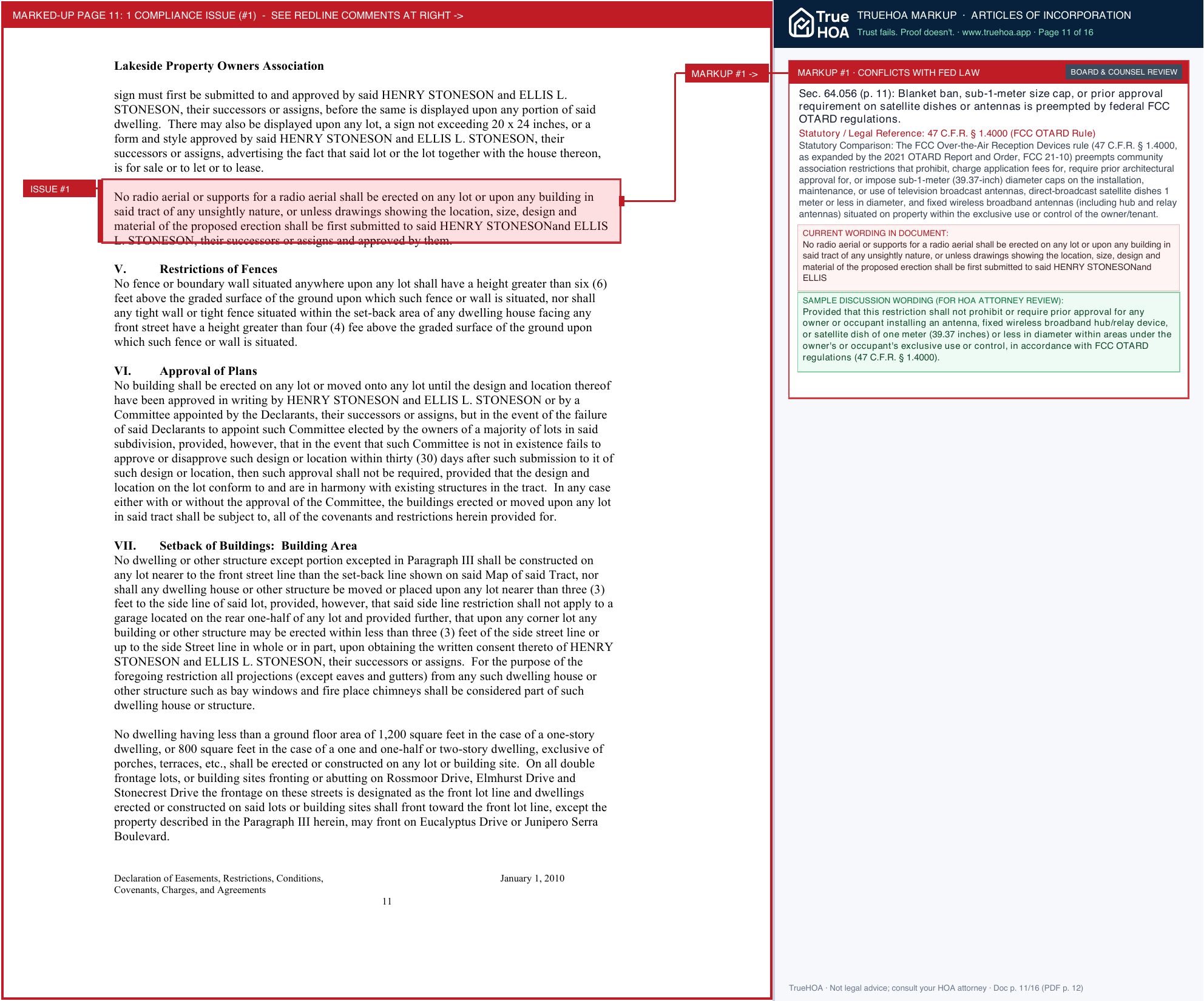 Lakeside POA 53d740 Cd5f758072574489a8e470a72bec4c12 page 11 widened with TrueHOA Crystal AI margin annotations