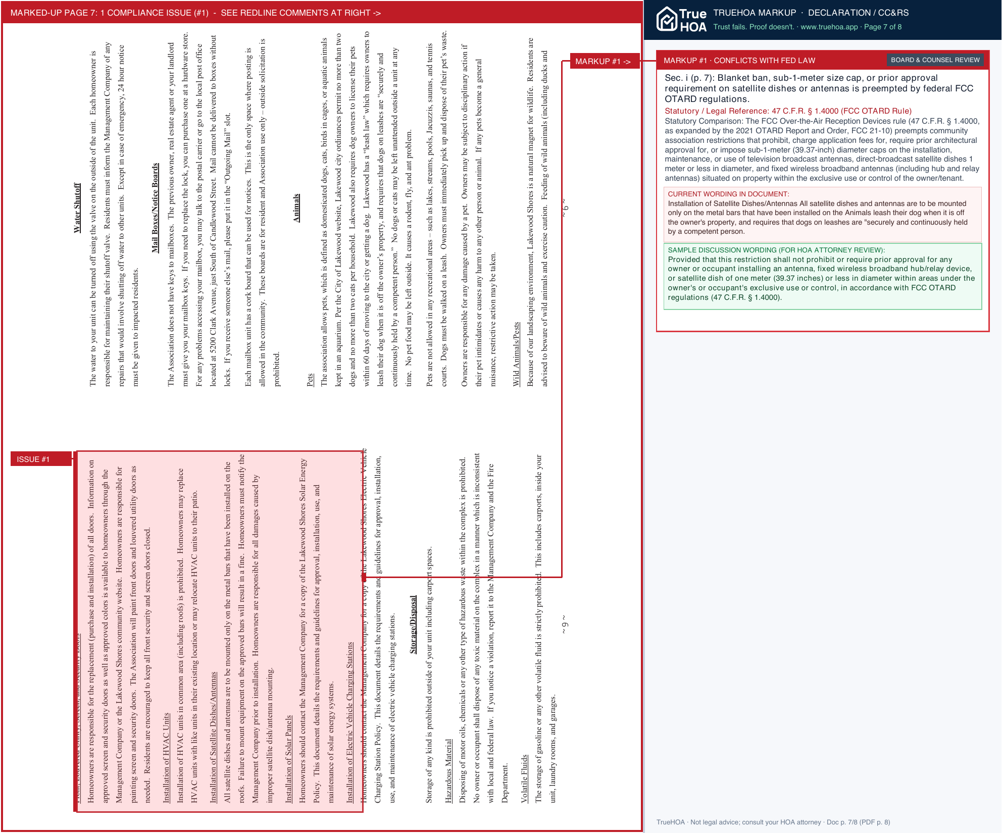 Lakewood Shores Community Association Lakewod Shores Rule Book 2020 Printable Booklet page 7 widened with TrueHOA Crystal AI margin annotations