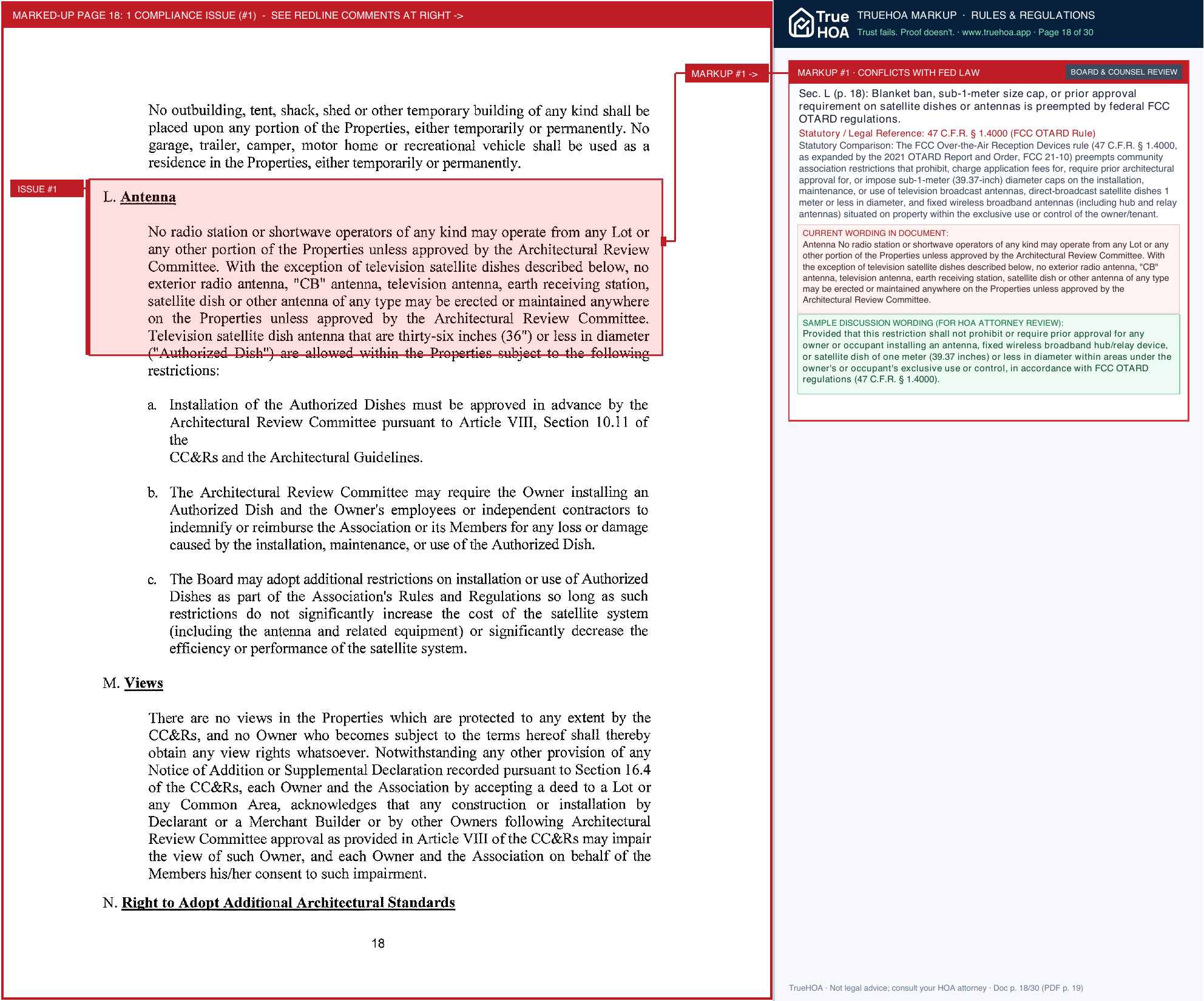 Stoneridge HOA Architectural Guidelines page 18 widened with TrueHOA Crystal AI margin annotations
