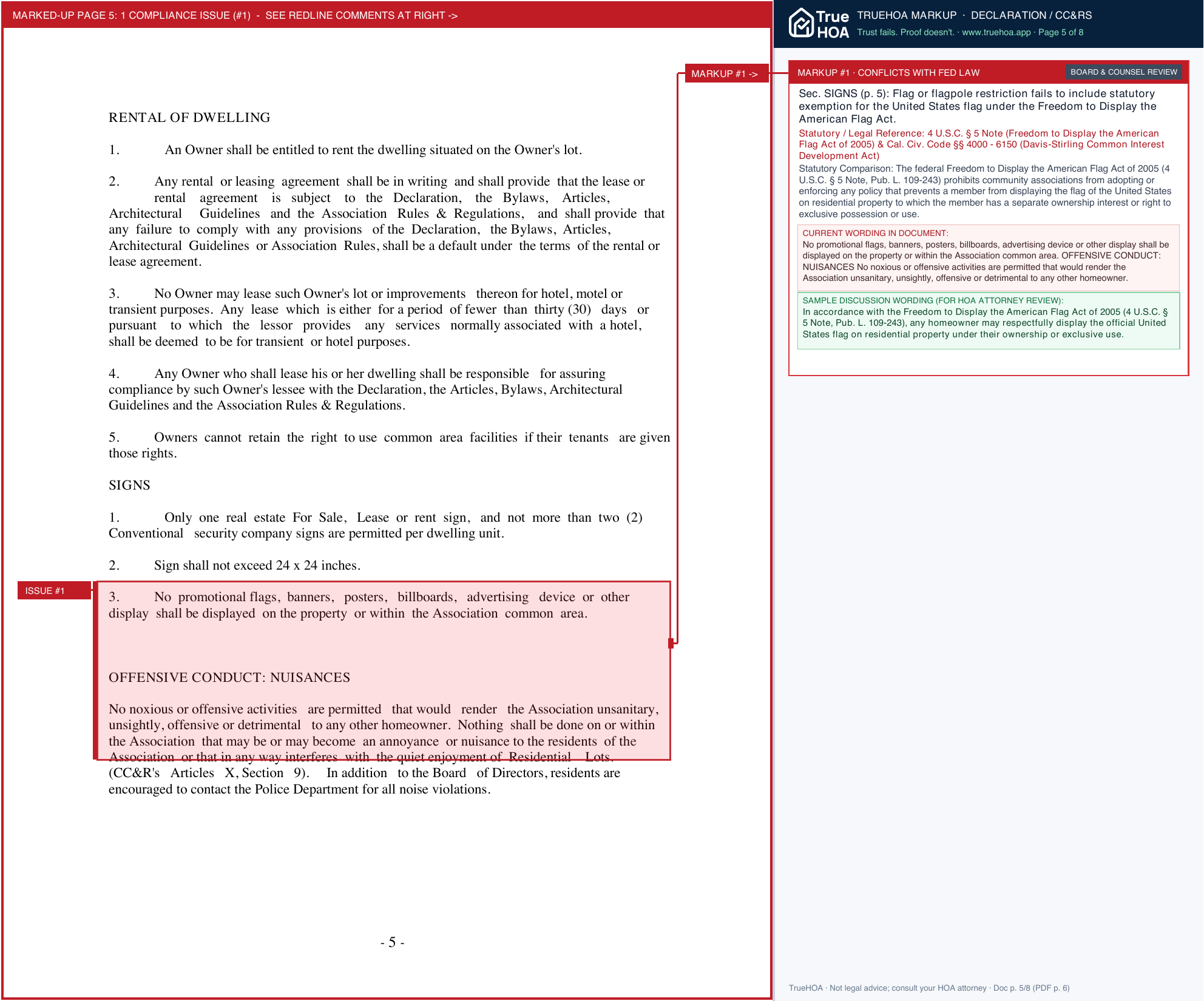 West Santa Rosa Community Association Wsr Rules And Regs 2008 page 5 widened with TrueHOA Crystal AI margin annotations