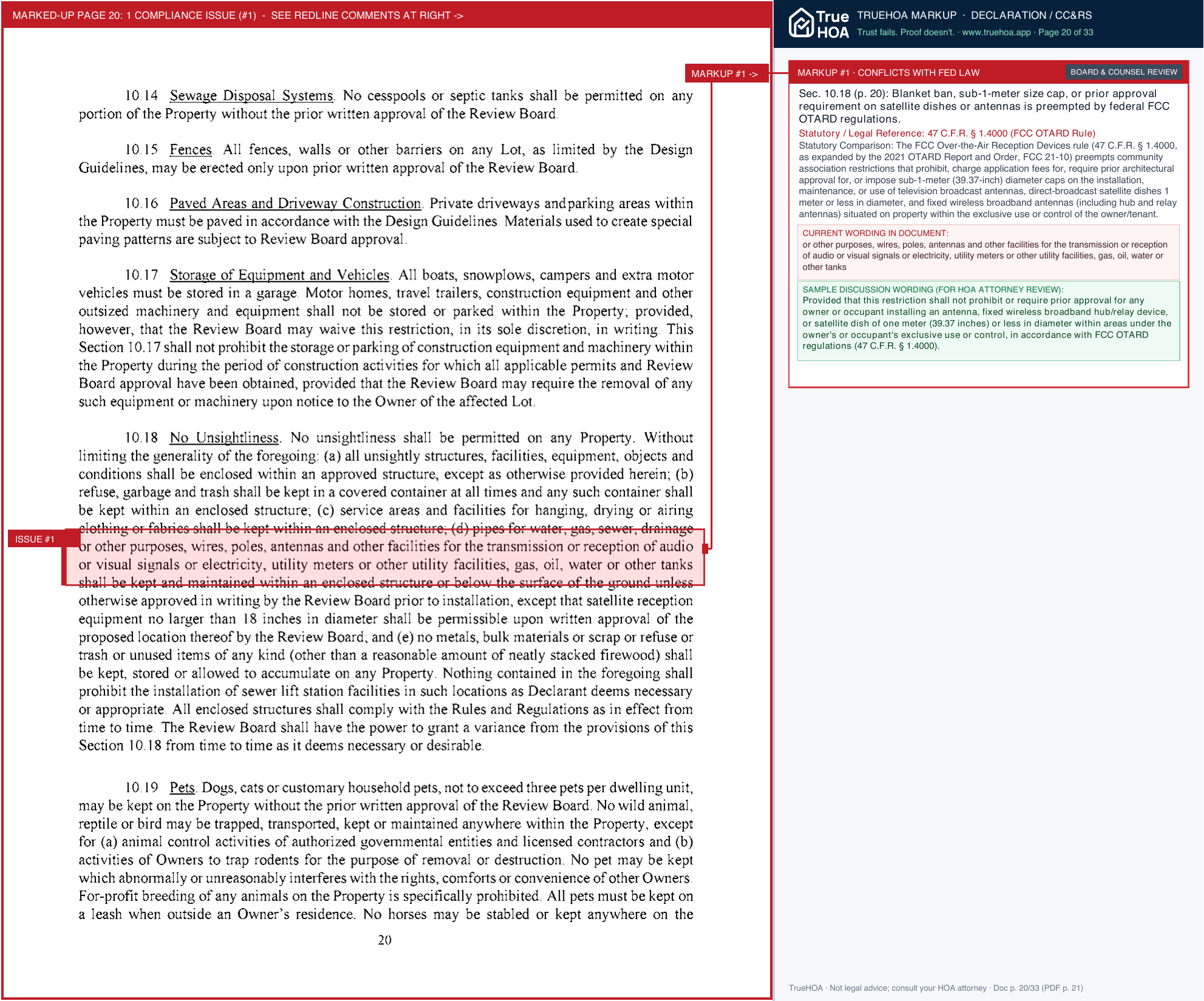 Shock Hill Property Owner's Association Second Amended Restated Declaration Shock Hill 07 23 26 Recorded compressed page 20 widened with TrueHOA Crystal AI margin annotations