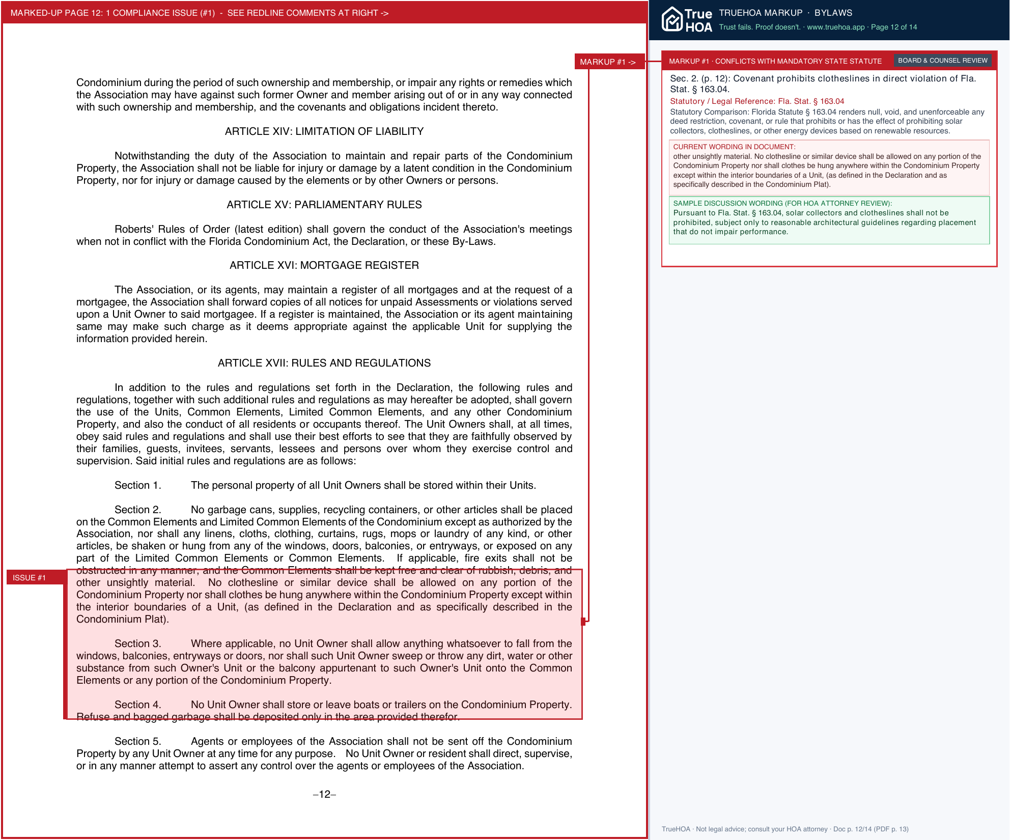 500 Atlantic Condominium Association BY LAWS OF 500 Atlantic Conduminum Association Inc page 12 widened with TrueHOA Crystal AI margin annotations