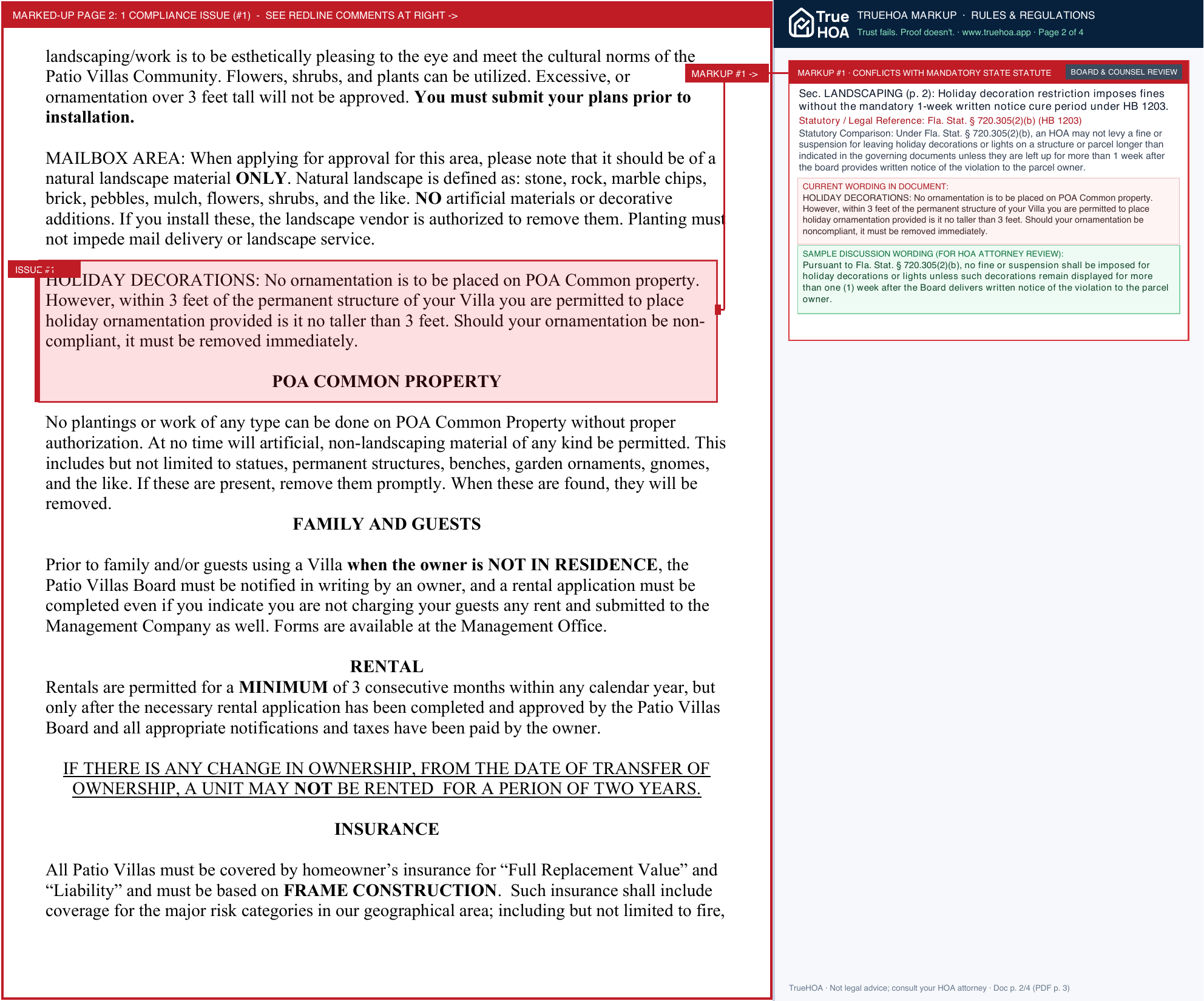 Banyan Springs Patio Villas Association Patio Villas Rules May 2023 page 2 widened with TrueHOA Crystal AI margin annotations