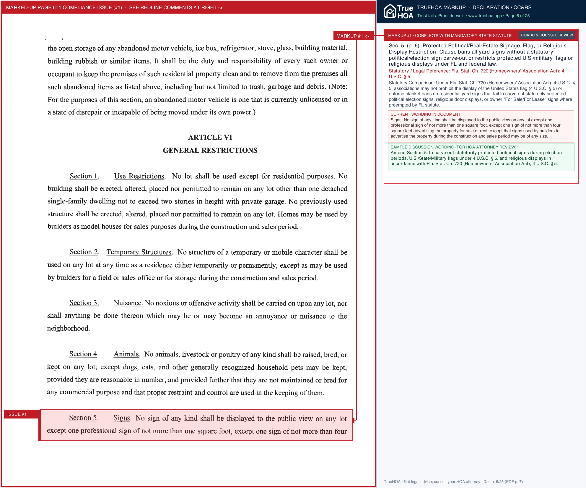Bentley Woods HOA REVITALIZED DECLARATION OF COVENANTS AND RESTRICTIONS FOR BENTLEY WOODS HOA page 6 widened with TrueHOA Crystal AI margin annotations