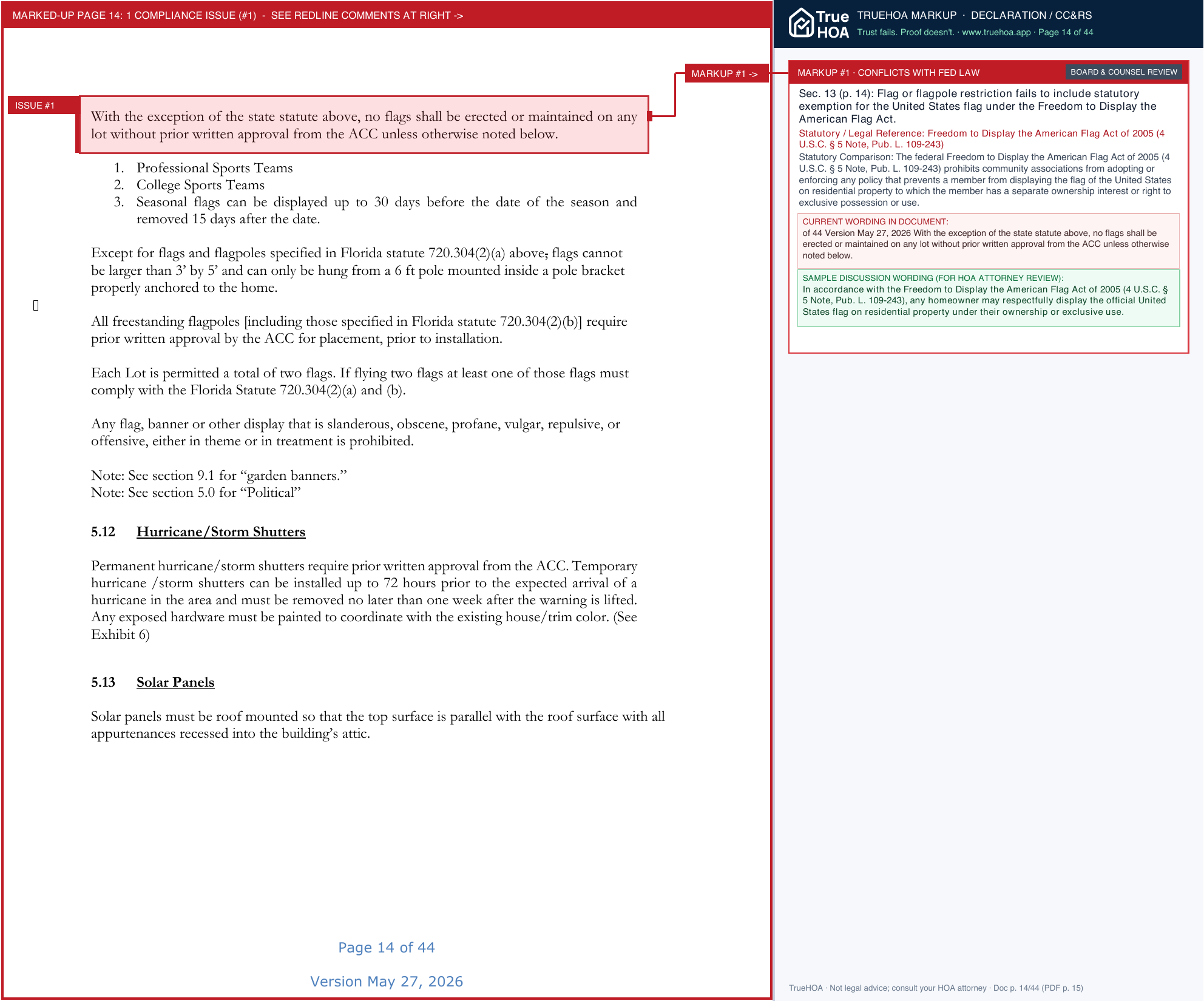 Fishhawk Ranch HOA ACC Design Standards updated 5.27.26 PDF 1 page 14 widened with TrueHOA Crystal AI margin annotations
