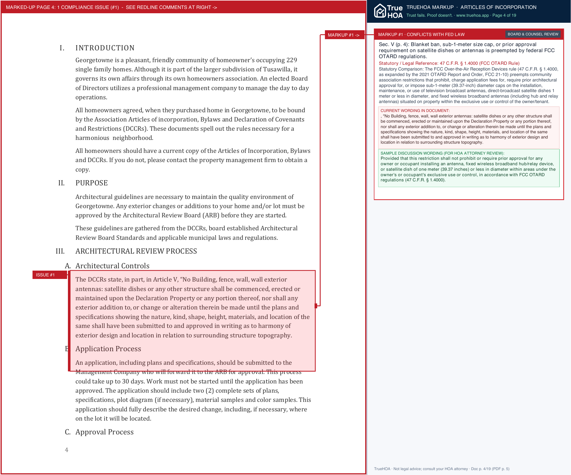 Georgetowne HOA ArchitecturalGuidelines page 4 widened with TrueHOA Crystal AI margin annotations