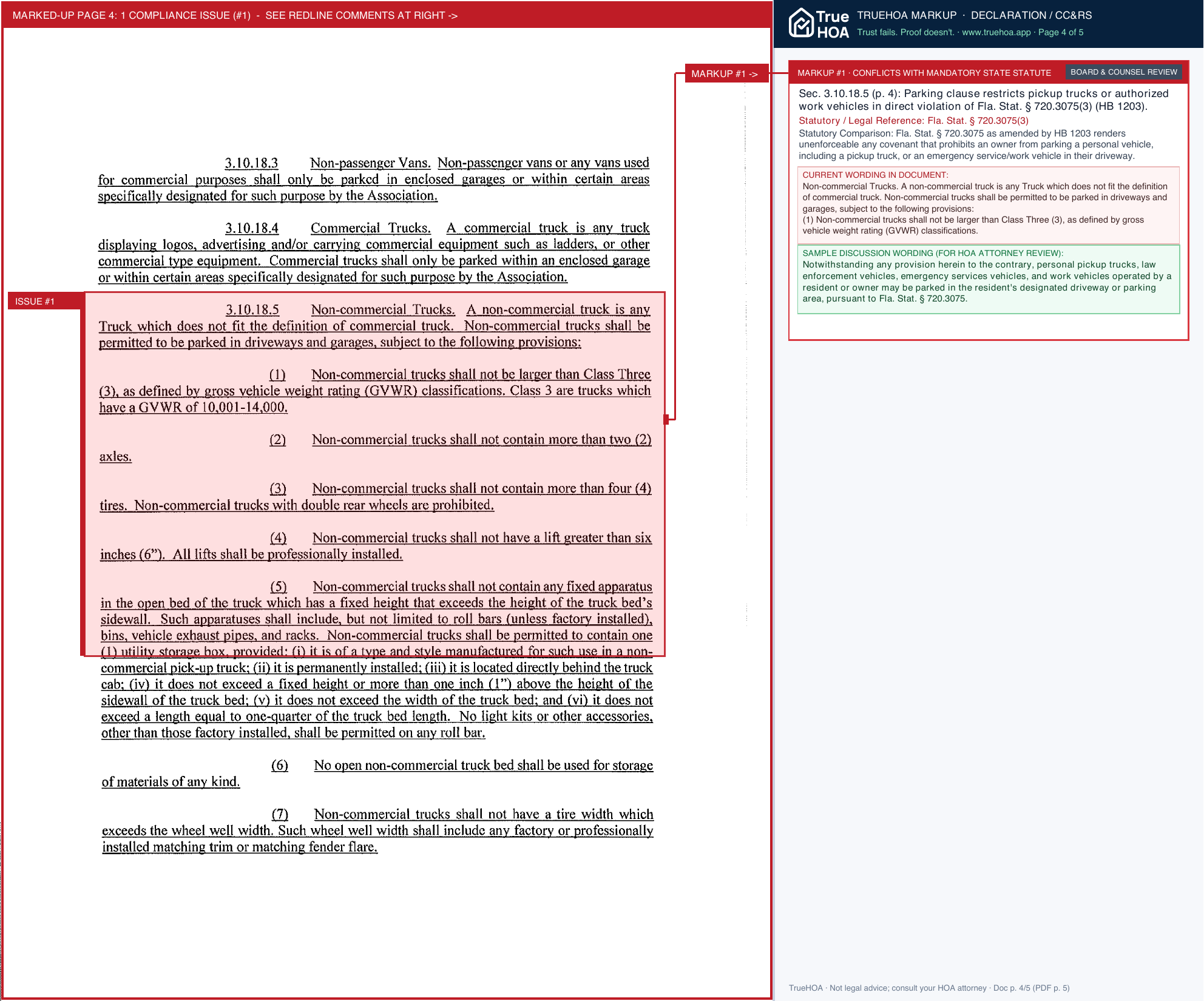 Heathrow Master Association Declaration of Covenants, Conditions & Restrictions page 4 widened with TrueHOA Crystal AI margin annotations