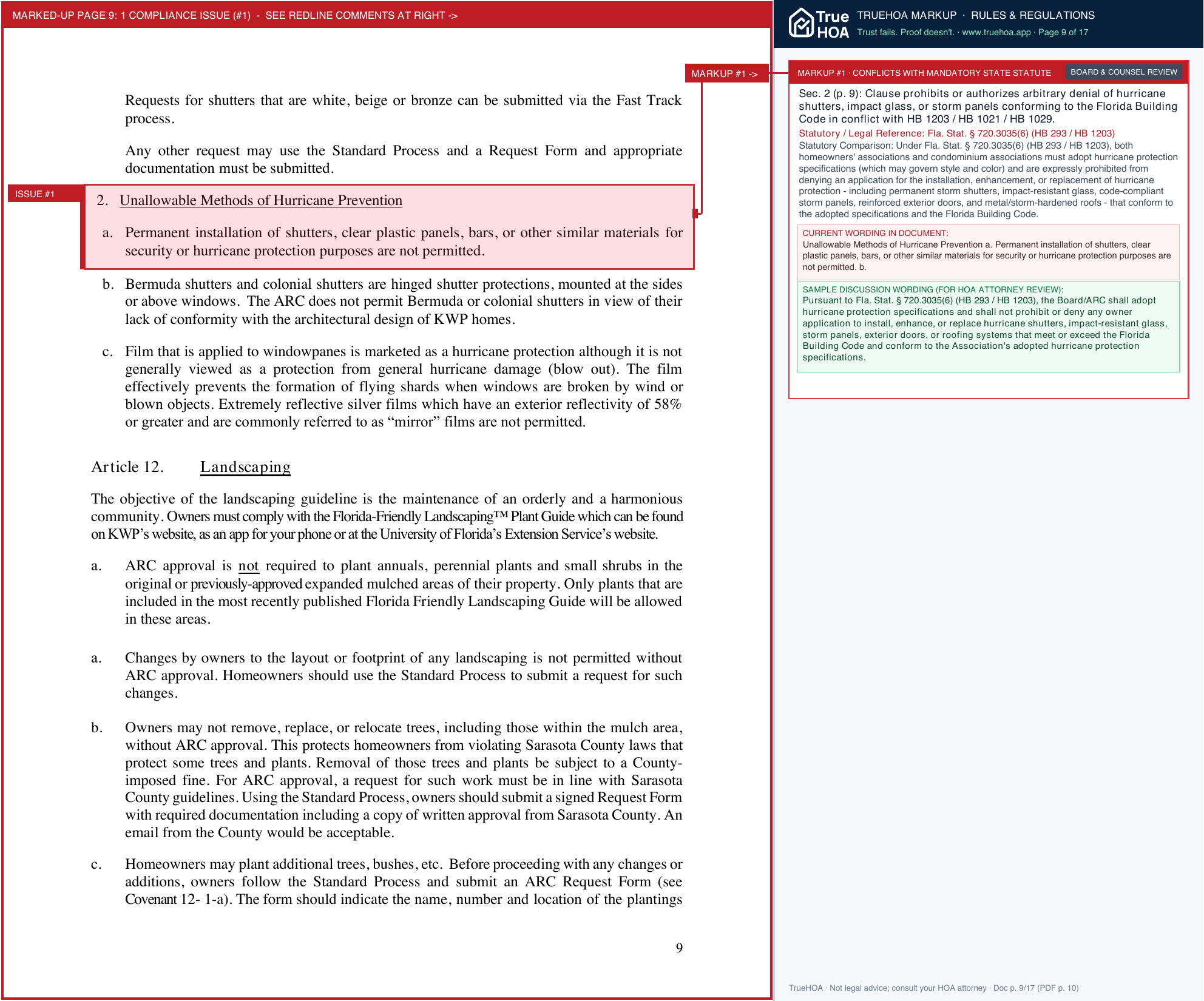Keyway Place HOA KP ARC Guidelines Approved v2 2026 01 29 page 9 widened with TrueHOA Crystal AI margin annotations
