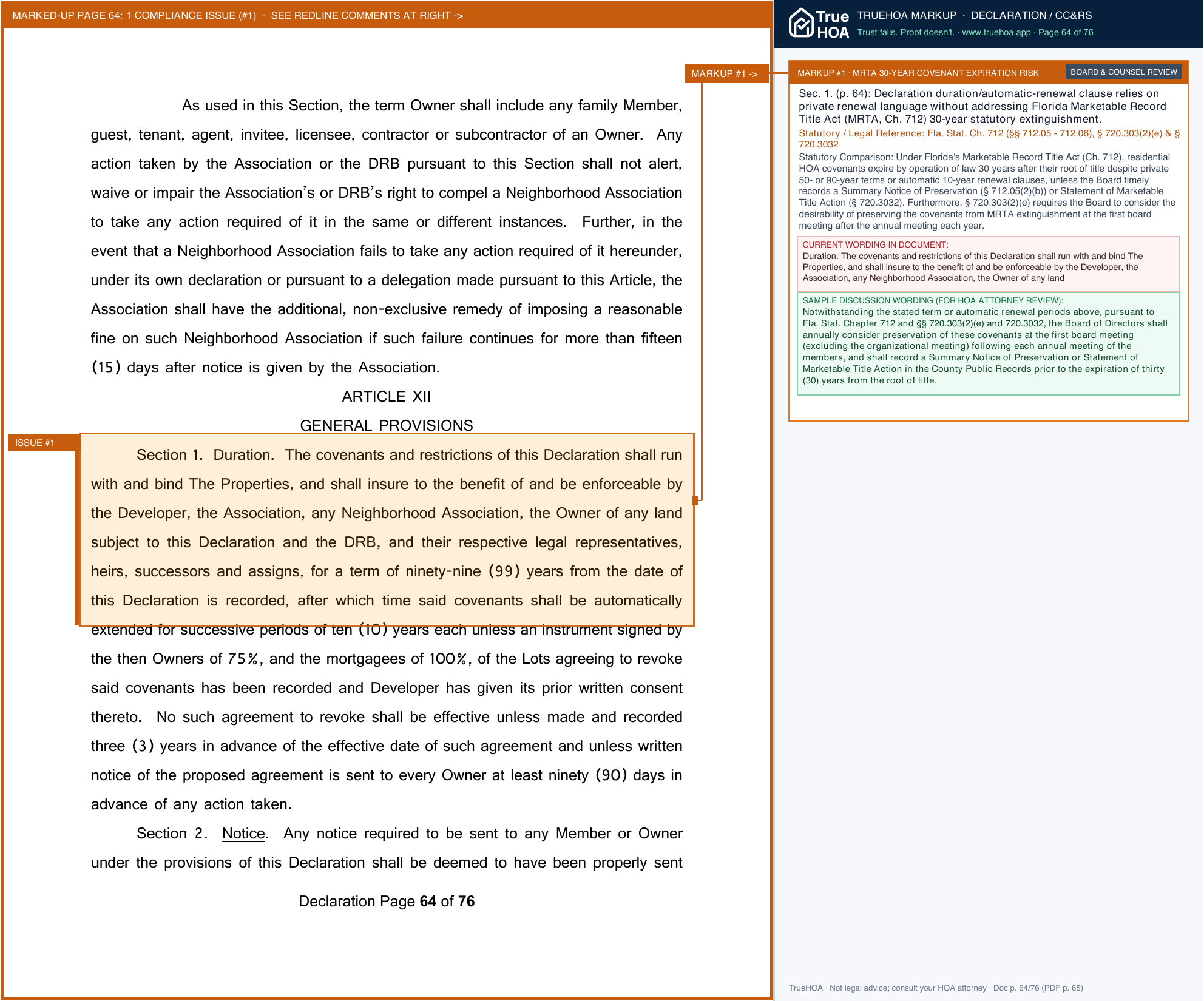 Lake Charleston Maintenance Association 8631f2 6e6ee94fa23f4573a82d935e7bdd6f6b page 64 widened with TrueHOA Crystal AI margin annotations