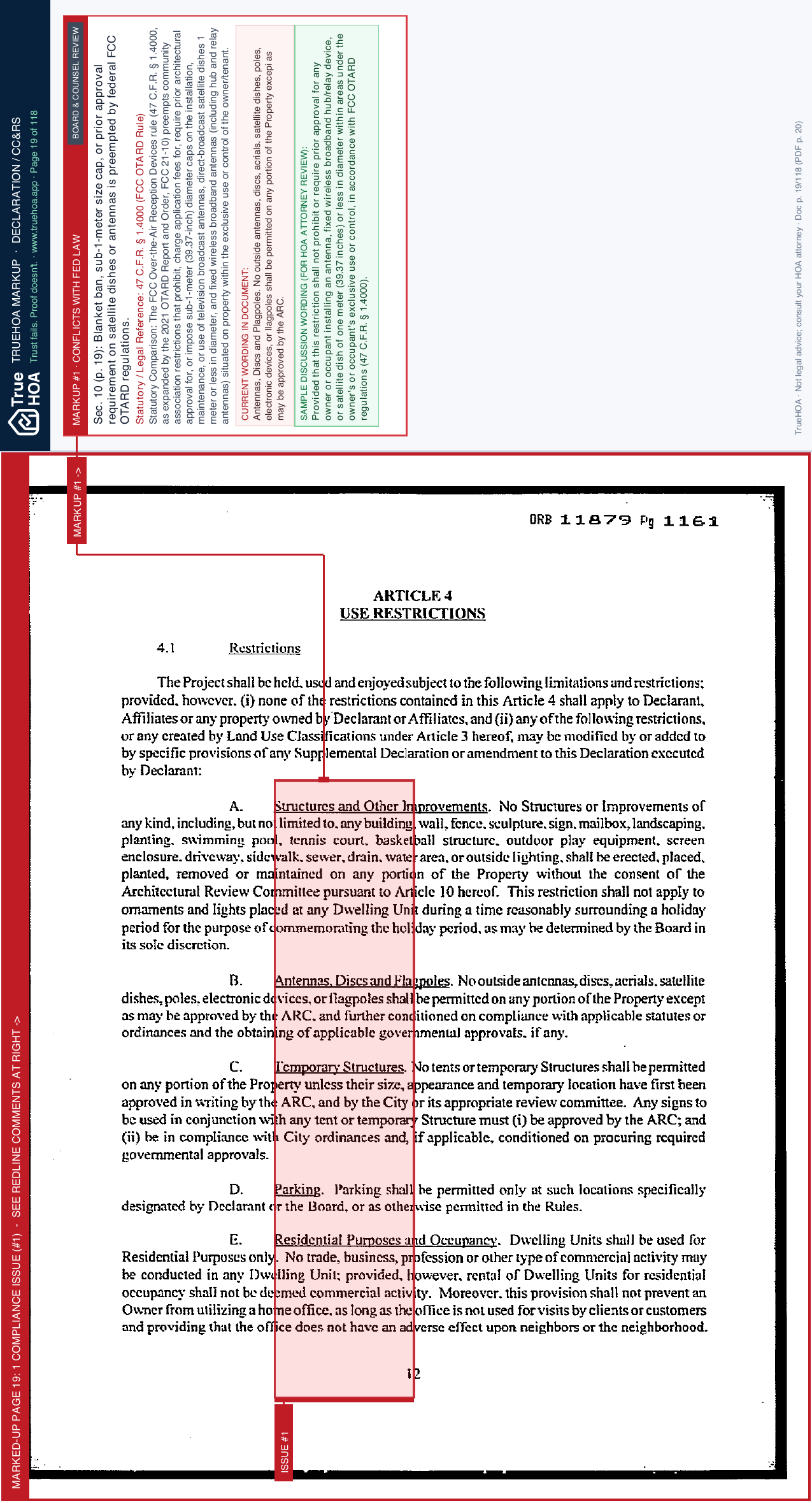 Madison Green Master Association Declaration of Covernants page 19 widened with TrueHOA Crystal AI margin annotations