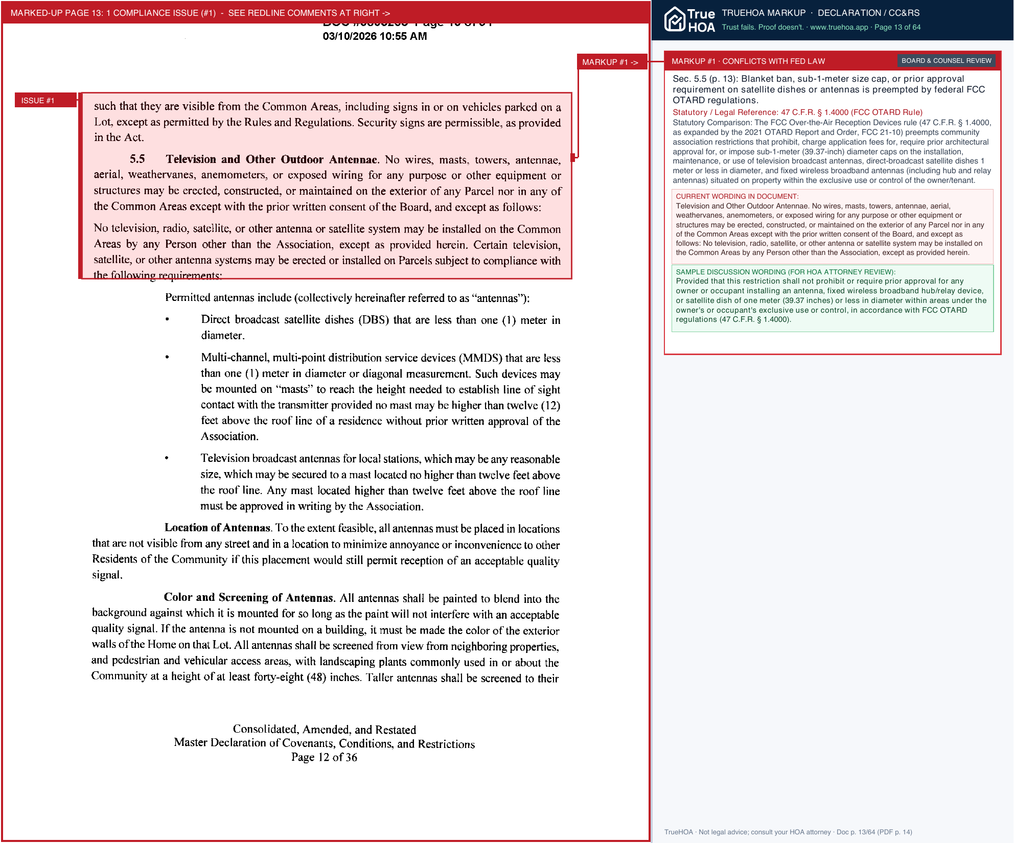 Magnolia Plantation POA Consolidated, Amended and Restated Master Declaration of Covenants, Conditions and Restrictions page 13 widened with TrueHOA Crystal AI margin annotations