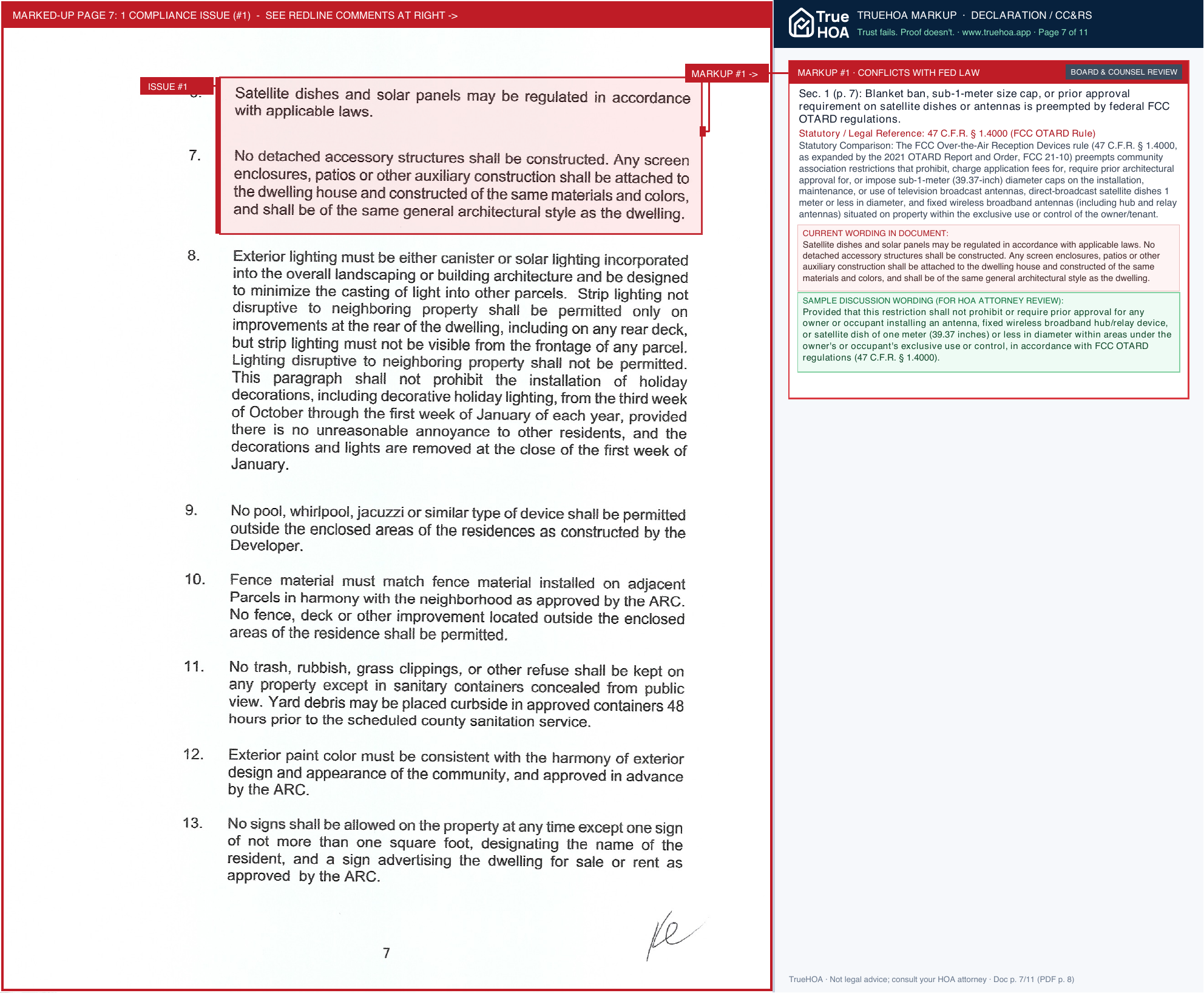 Muirfield Heath HOA Muirfield Heath HOA Architectural Review Procedures, AR Standards & Hurricane Protection Specs 06 27 24 page 7 widened with TrueHOA Crystal AI margin annotations