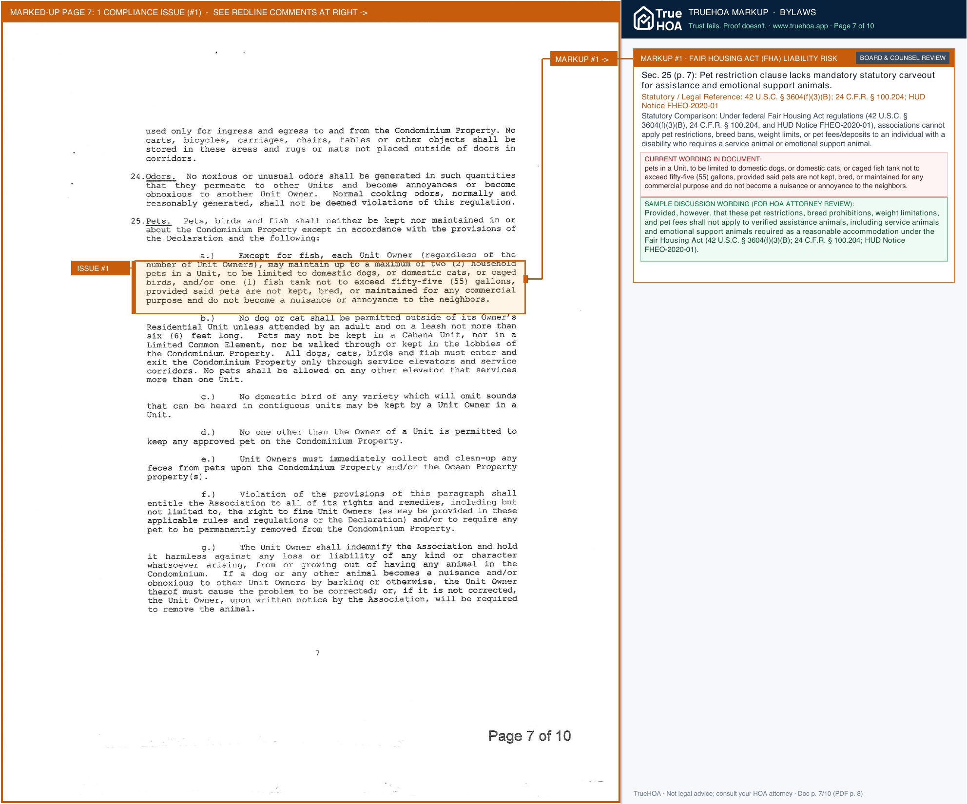 Oceania V Condominium Association By Laws 2015 Rules Regulations page 7 widened with TrueHOA Crystal AI margin annotations