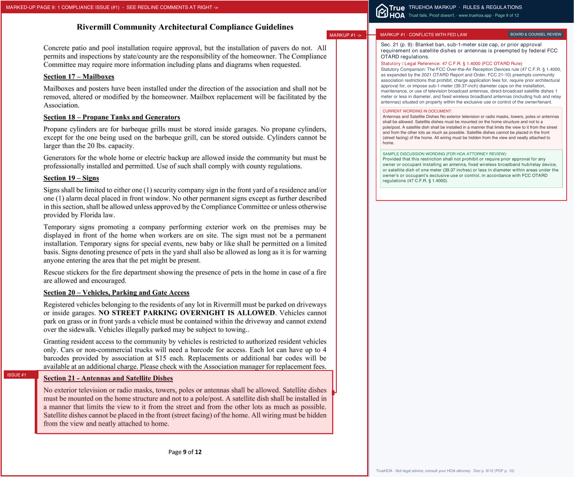 Rivermill HOA Rivermill Architectural Guidelines page 9 widened with TrueHOA Crystal AI margin annotations