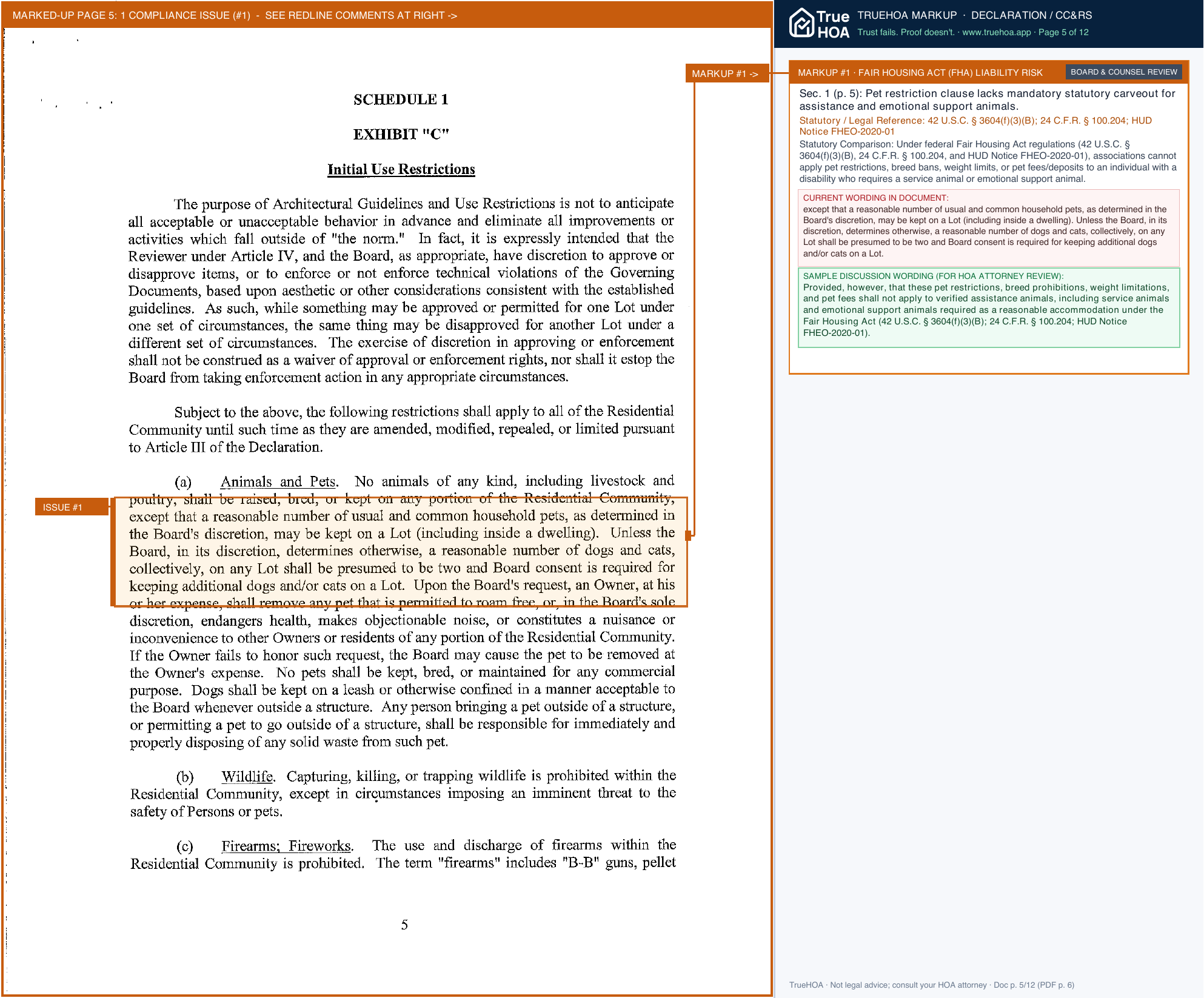 Southwood Residential Community Association 2011 05 24 Second Amendment to the Amended, Restated and Integrated Declaration of the CC&R page 5 widened with TrueHOA Crystal AI margin annotations
