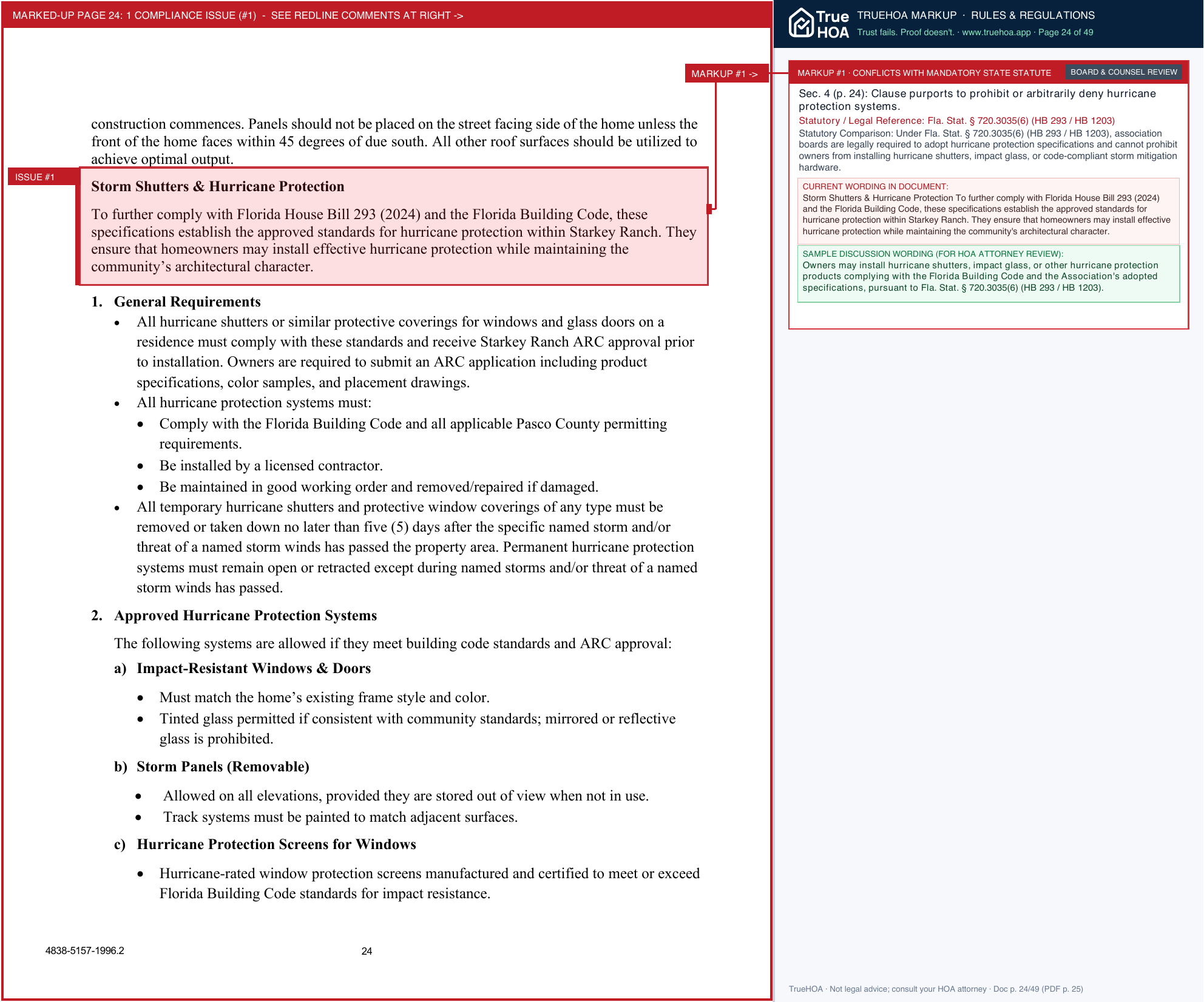 Starkey Ranch Master POA Starkey Ranch Design Guidelines 2026 page 24 widened with TrueHOA Crystal AI margin annotations