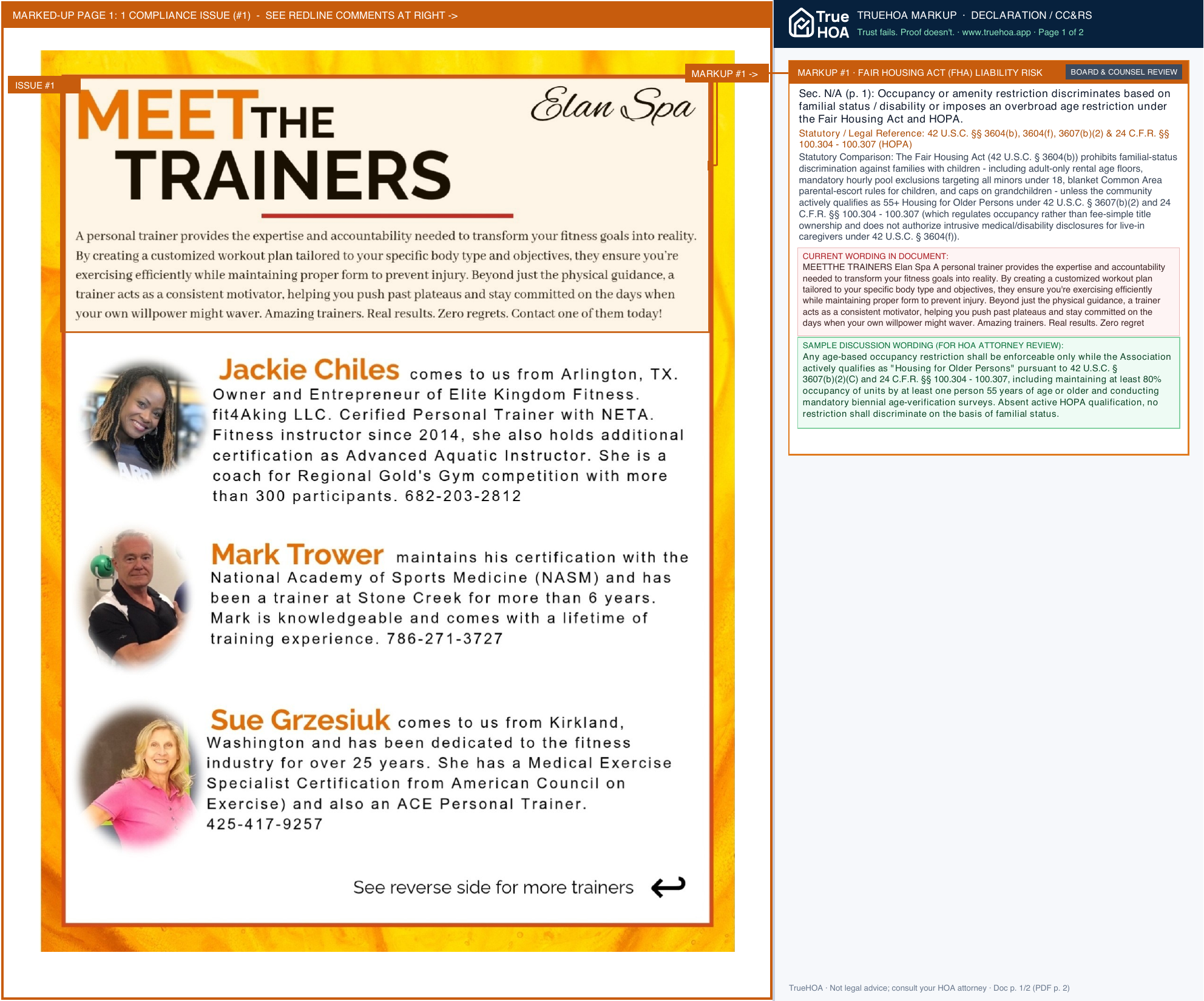 Stone Creek Community Association Trainers page 1 widened with TrueHOA Crystal AI margin annotations