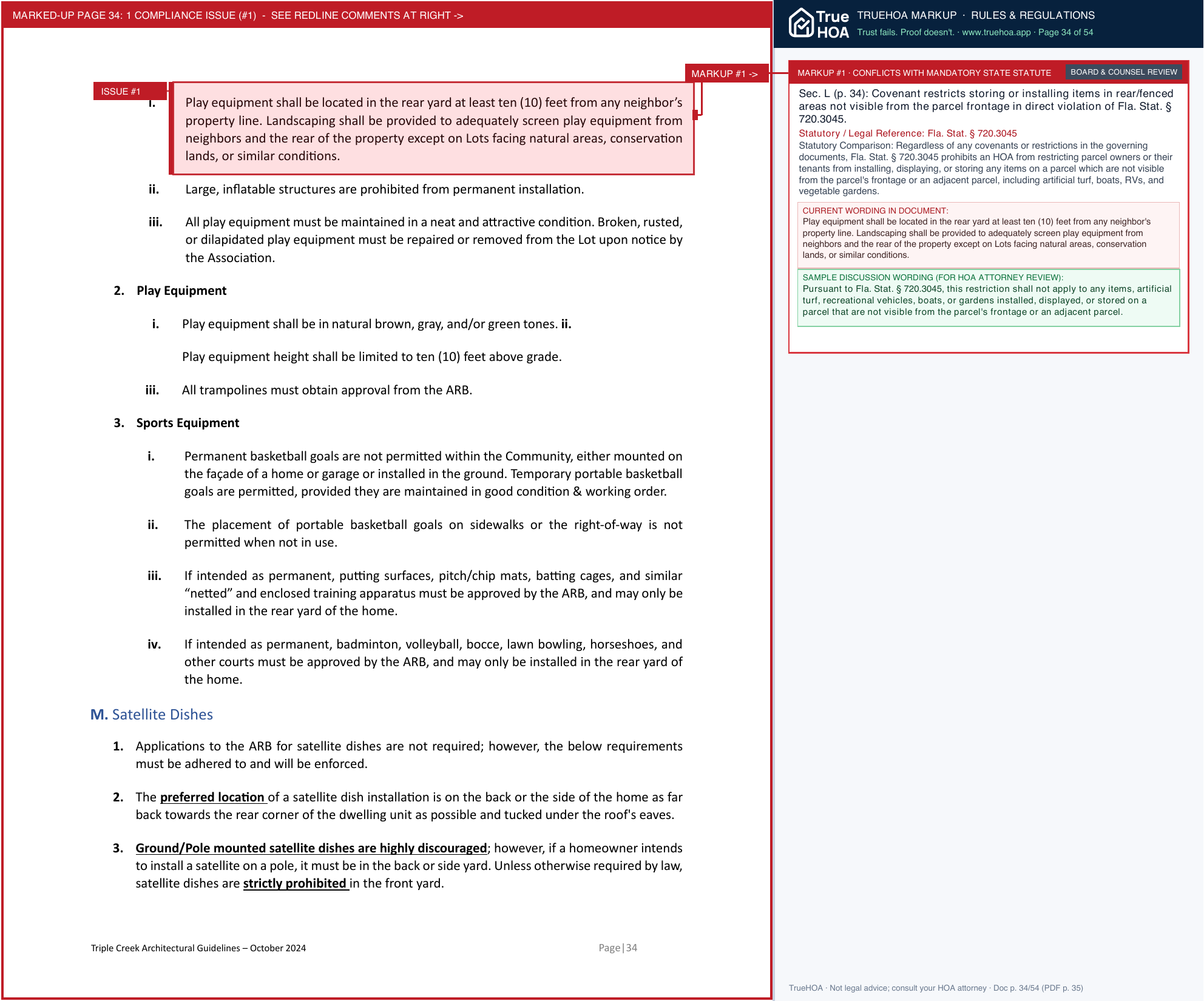 Triple Creek HOA 2024 Adopted Architectural Guidelines November 2025 update.pdf 1 page 34 widened with TrueHOA Crystal AI margin annotations