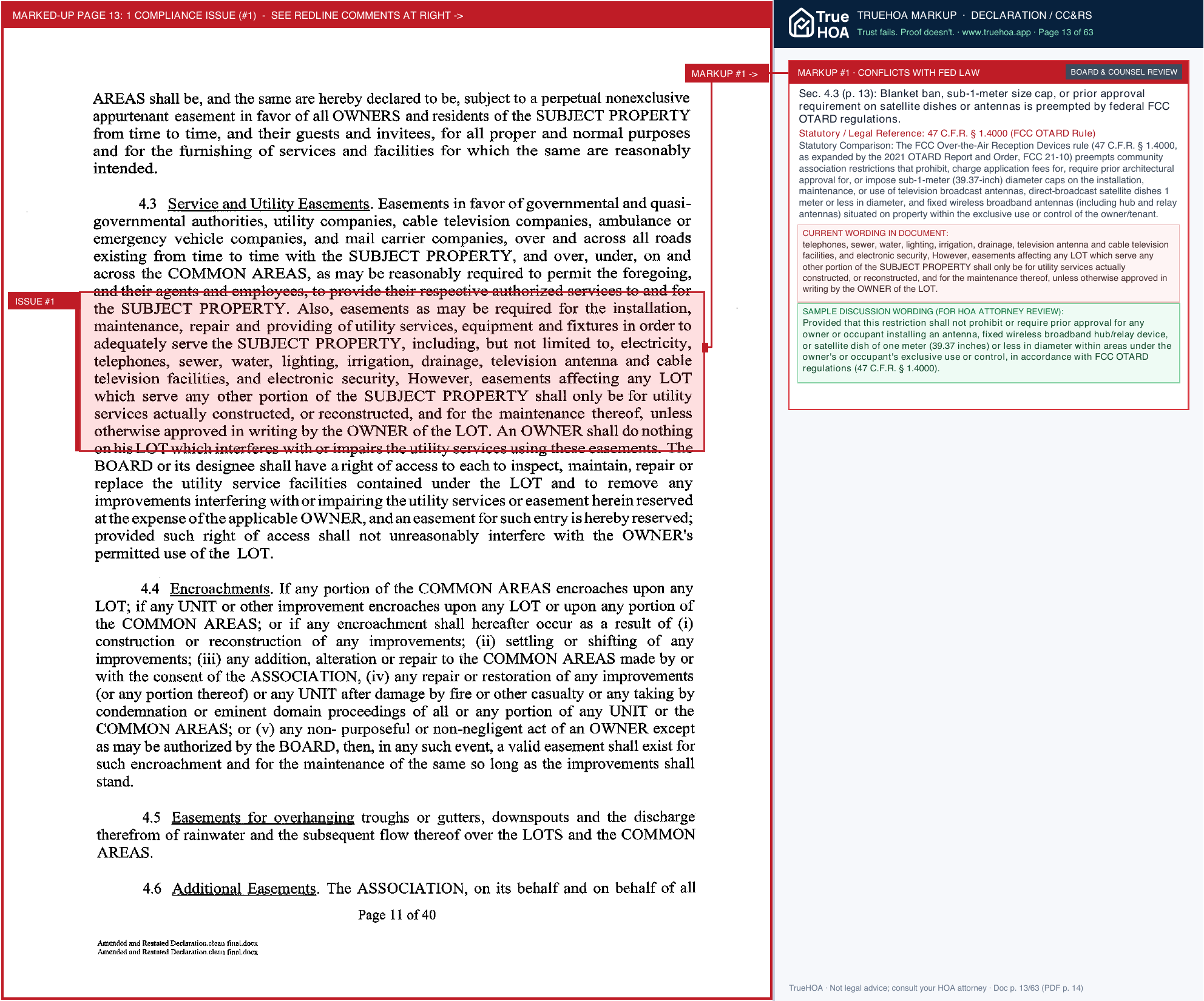 Turnberry Isle HOA Recorded Amended and Restated Documents 2021 page 13 widened with TrueHOA Crystal AI margin annotations