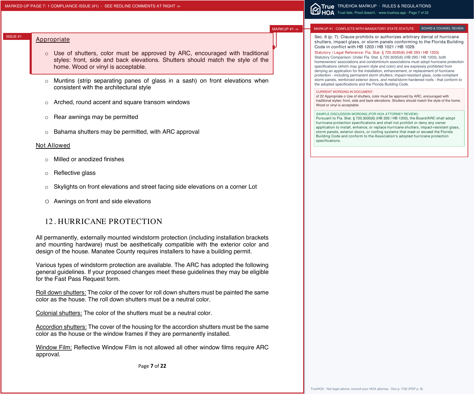 University Place Community Association UP Docs ARC Guidelines 2023 10 26 v1 page 7 widened with TrueHOA Crystal AI margin annotations
