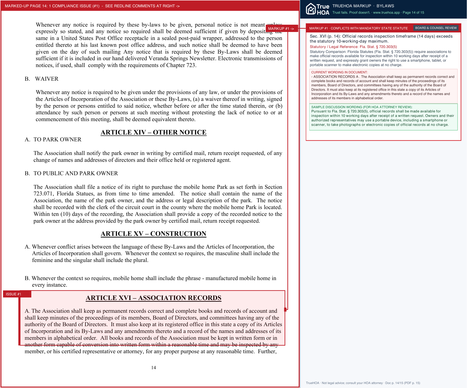 Veranda Springs HOA 0936ea F74f0224562449c2ace1366d5882a3ff page 14 widened with TrueHOA Crystal AI margin annotations