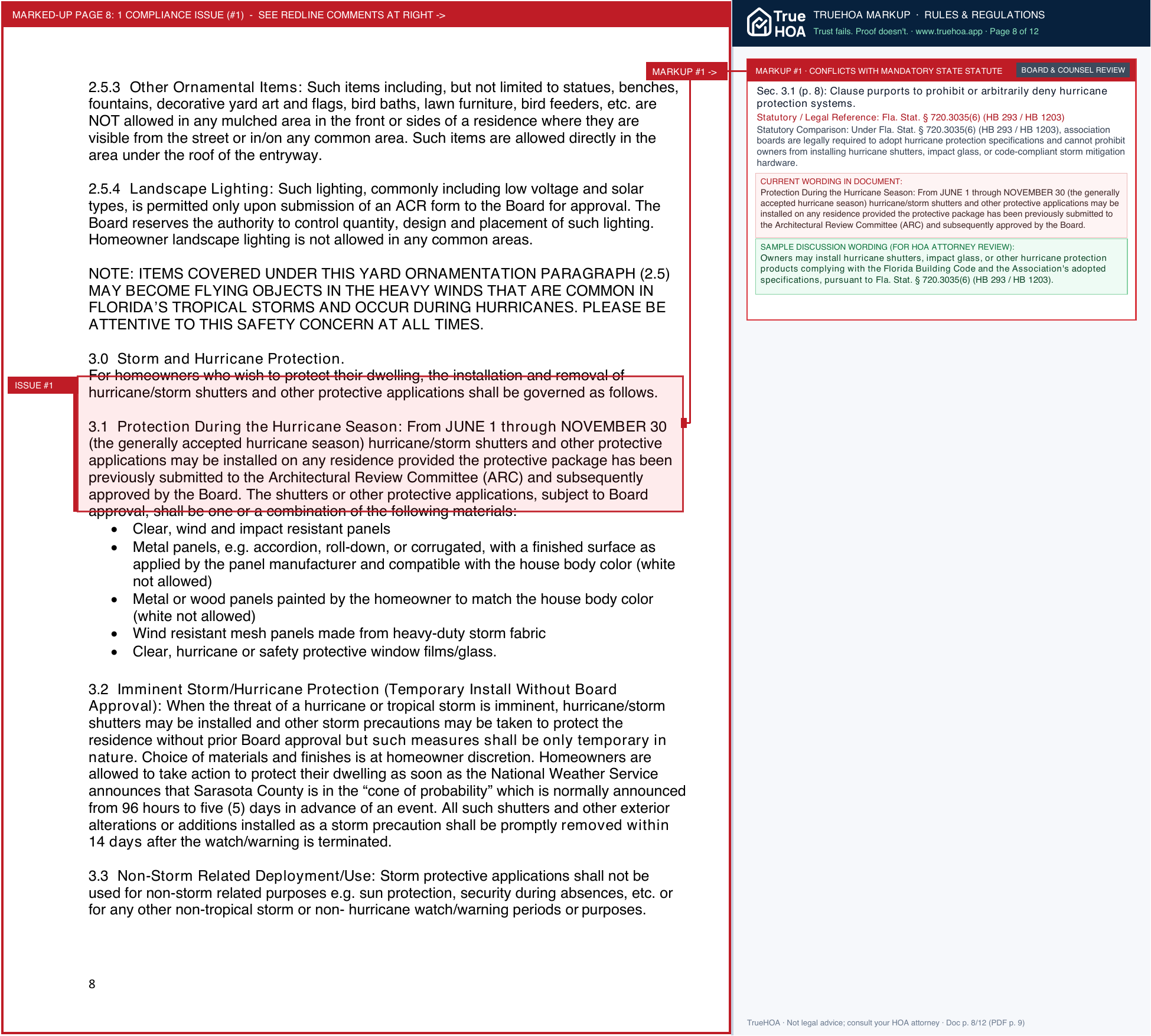 Willowbend Community Association Rules and Regulations of the Willowbend Community Association page 8 widened with TrueHOA Crystal AI margin annotations