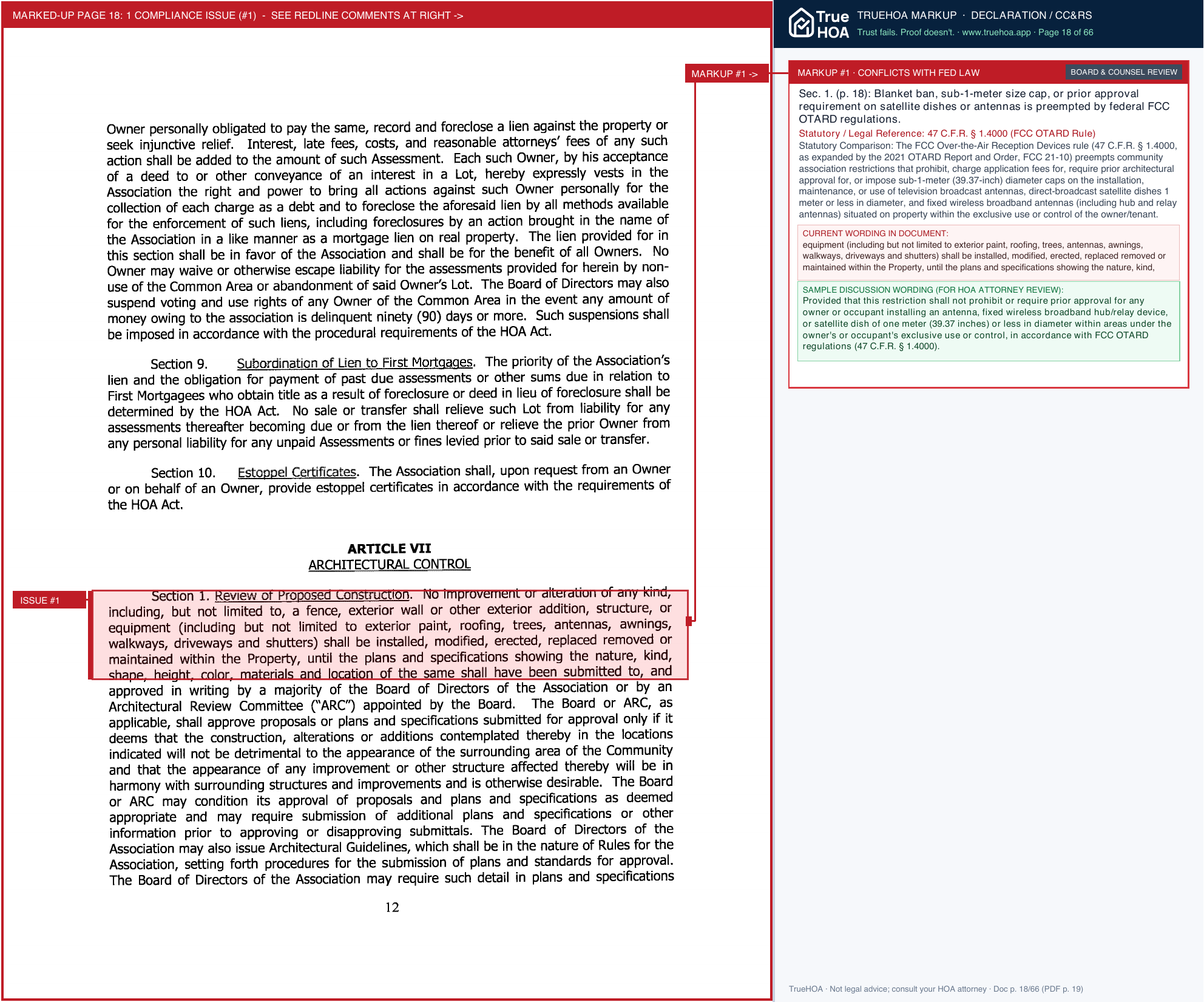 Windward POA Windward HOA Covenants and restrictions 04.2023 page 18 widened with TrueHOA Crystal AI margin annotations