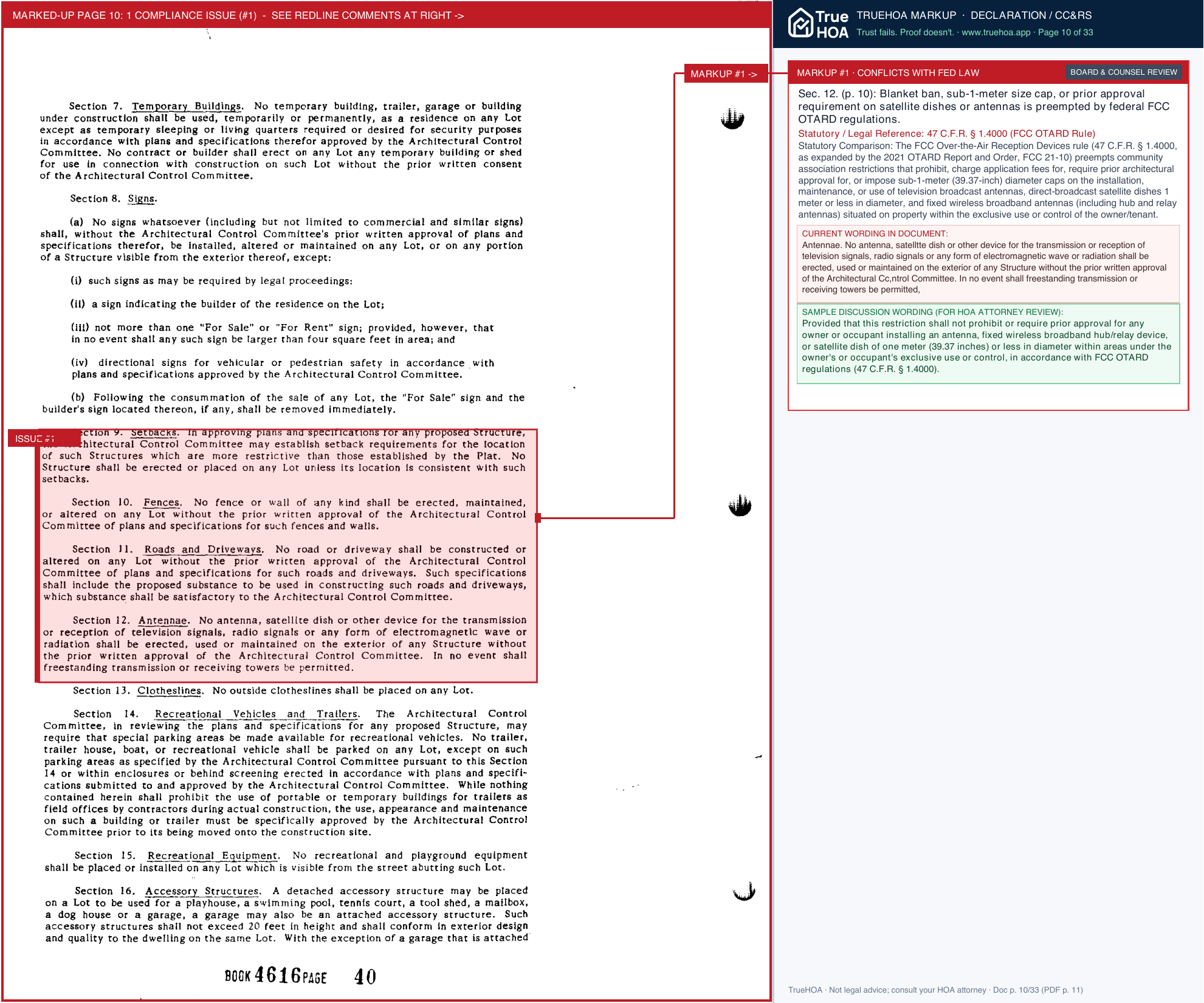 Butler Creek HOA Butler Creek Covenants with 1st 2nd and 3rd amendments page 10 widened with TrueHOA Crystal AI margin annotations
