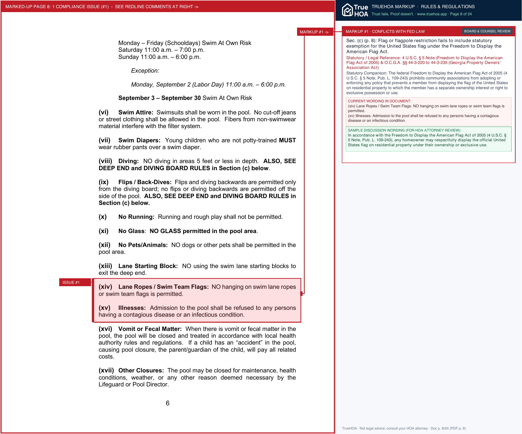 Huntcliff Homes Association HHA Rules Oct 25 page 8 widened with TrueHOA Crystal AI margin annotations