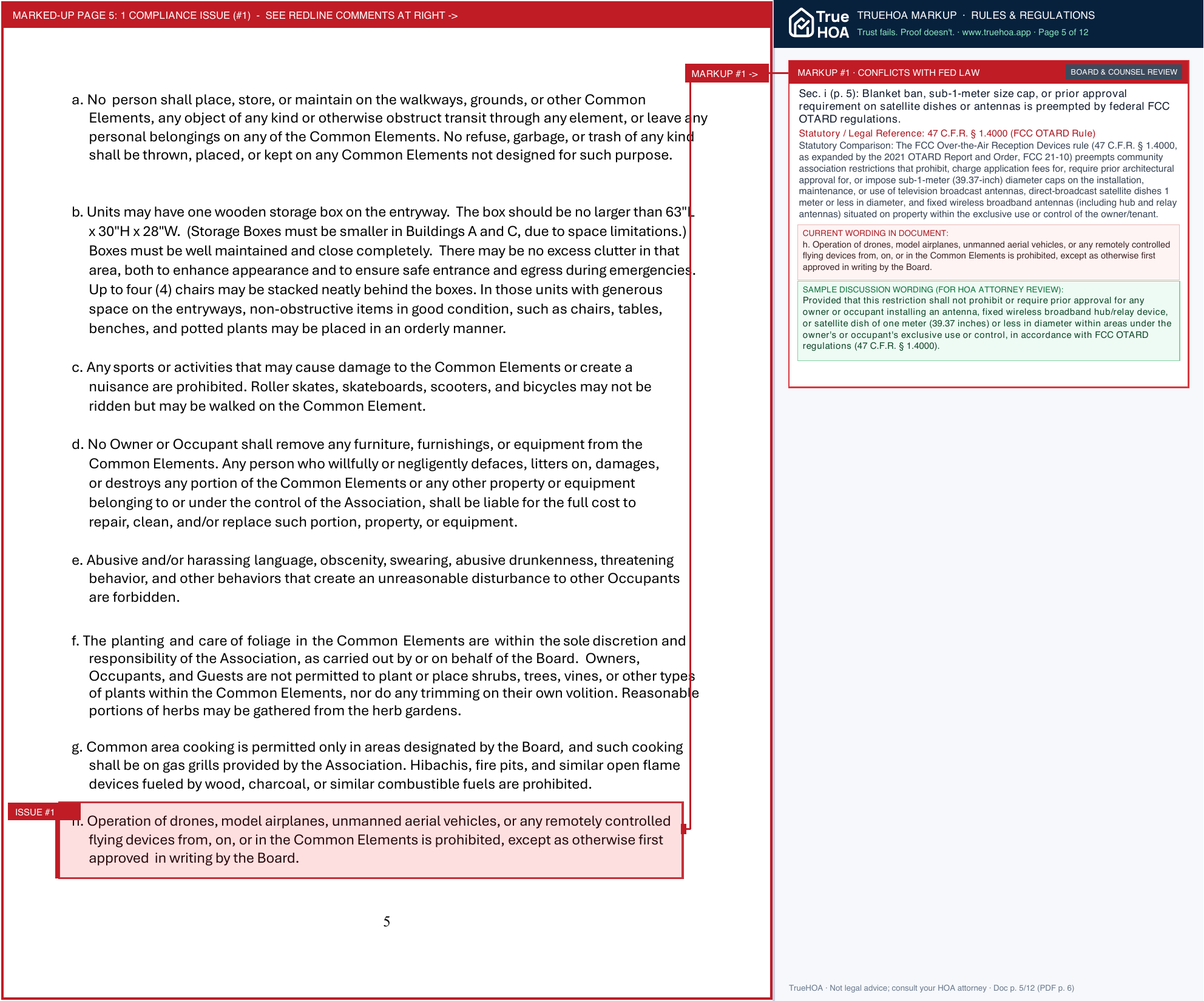 Association of Apartment Owners of Makena Surf FINAL House Rules Updated 08.03.26 page 5 widened with TrueHOA Crystal AI margin annotations