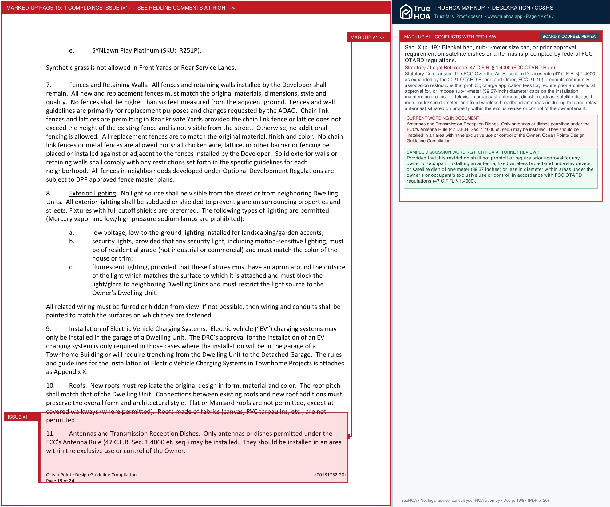 Ocean Pointe Residential Community Association Ocean Pointe Design Guideline Compilation page 19 widened with TrueHOA Crystal AI margin annotations