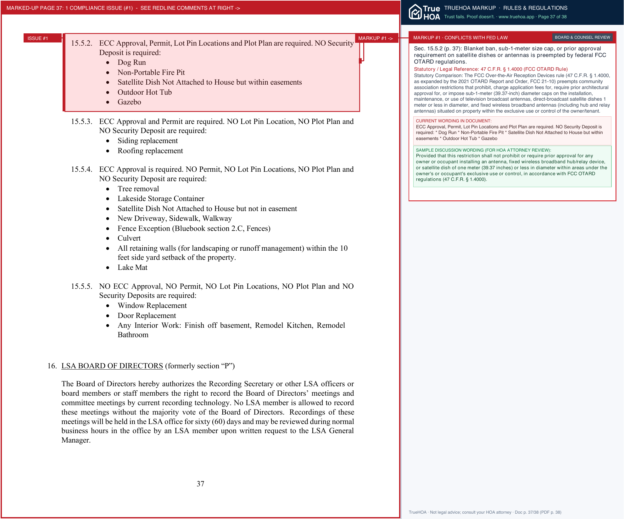 Lake Summerset Association Redbook012026 page 37 widened with TrueHOA Crystal AI margin annotations
