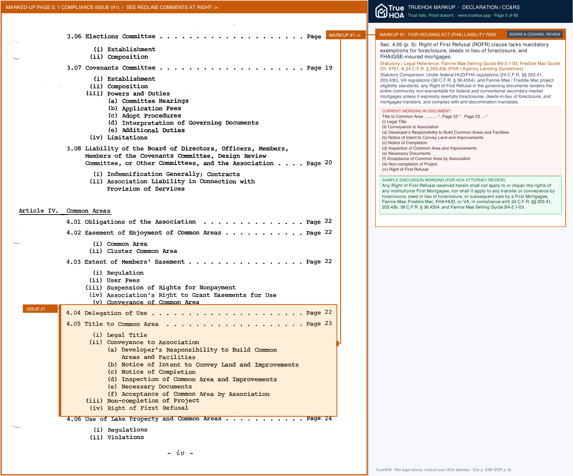 Tipton Lakes Community Association TLCA Declaration of CC and Rs page 5 widened with TrueHOA Crystal AI margin annotations