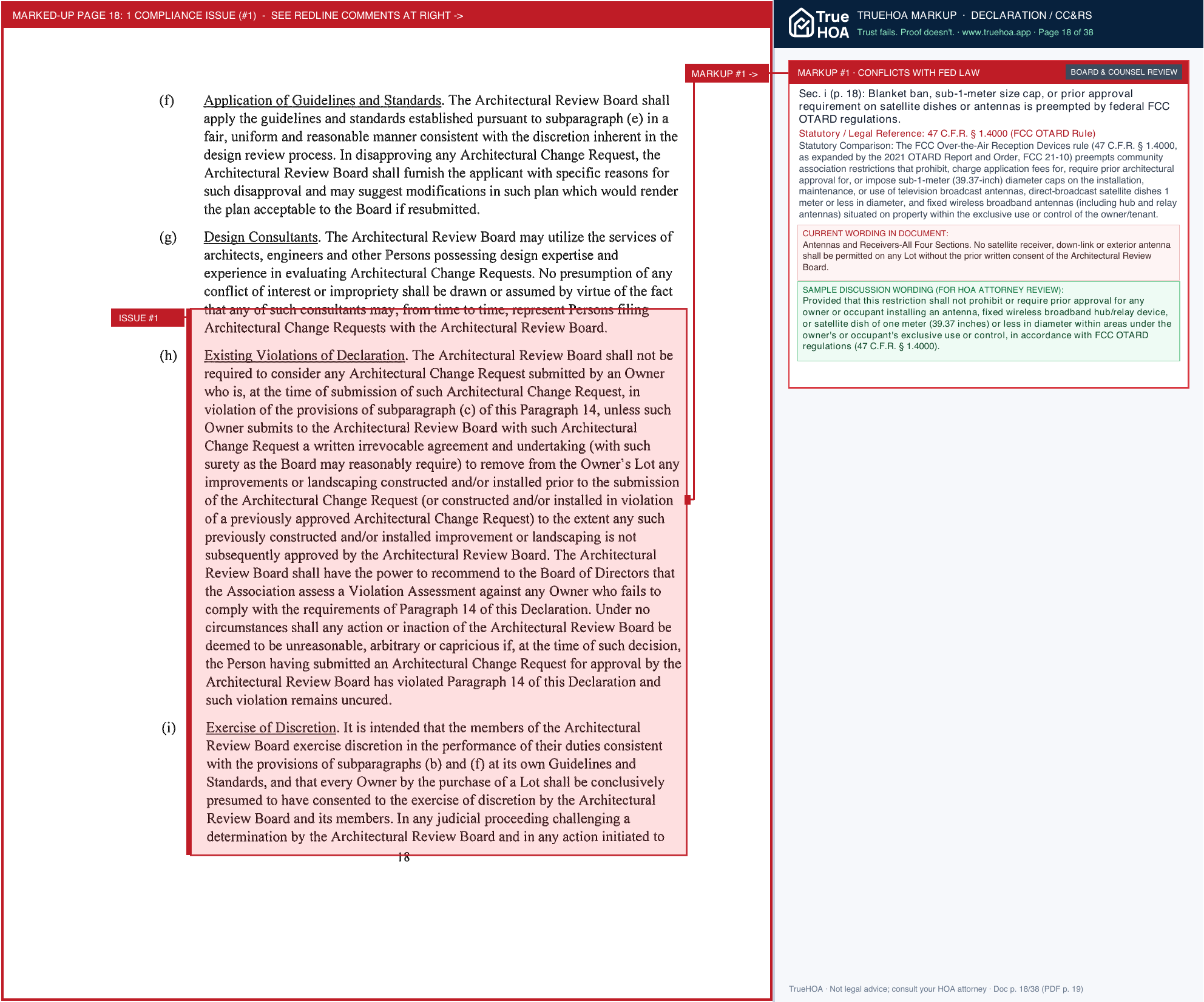 Waterstone HOA New Covenants Amended and Restated Declaration Waterstone HOA Inc Recorded 2024 05 14 page 18 widened with TrueHOA Crystal AI margin annotations