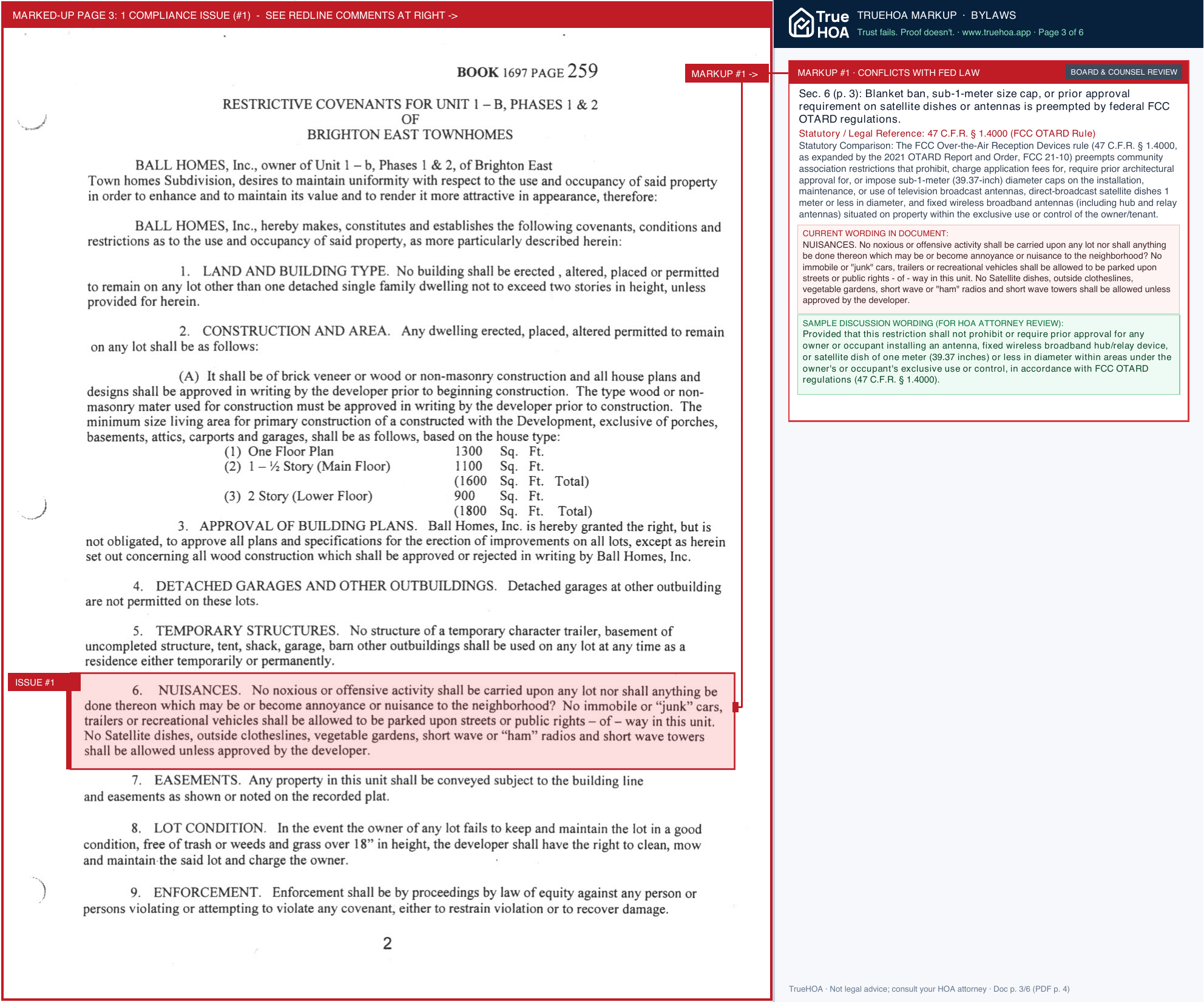 Brighton East HOA By Laws of Brighton East Homeowners Associatio page 3 widened with TrueHOA Crystal AI margin annotations