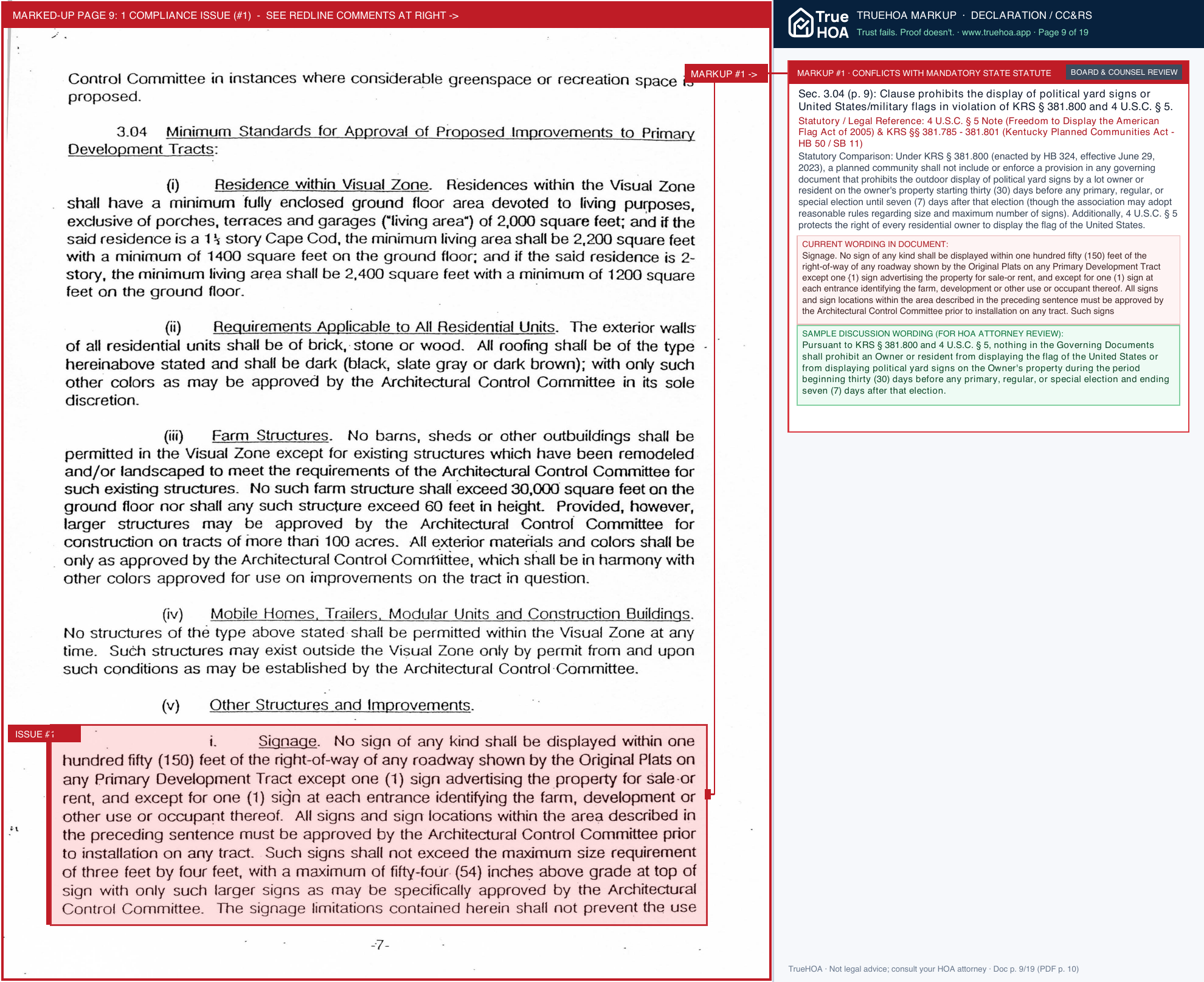 L'esprit POA 4. 070695 L Esprit Third Amendment and Restatement of Master Declaration of Easements Covenants and Restrictions page 9 widened with TrueHOA Crystal AI margin annotations