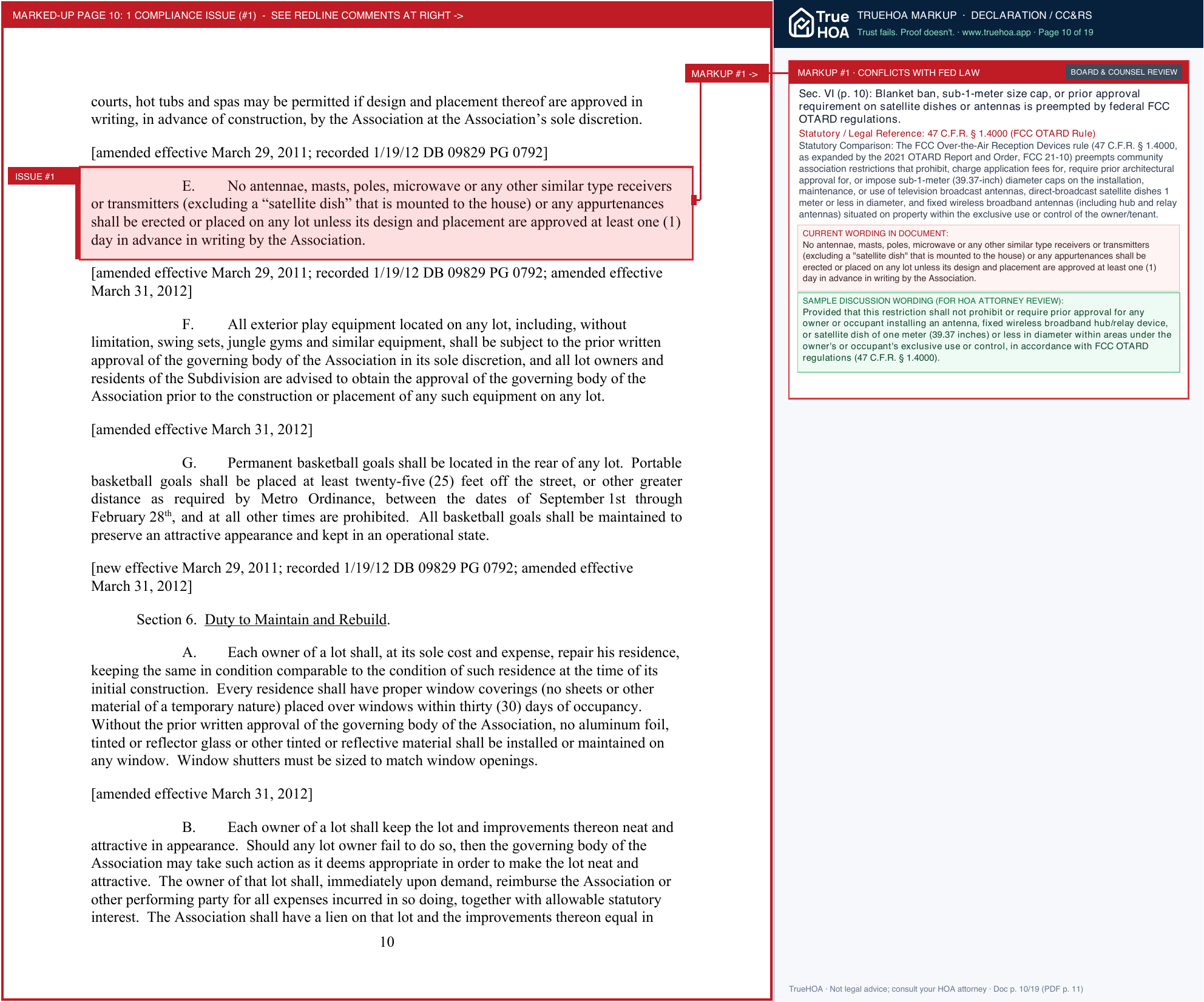 Silver Oaks HOA Silver Oaks DCCR page 10 widened with TrueHOA Crystal AI margin annotations