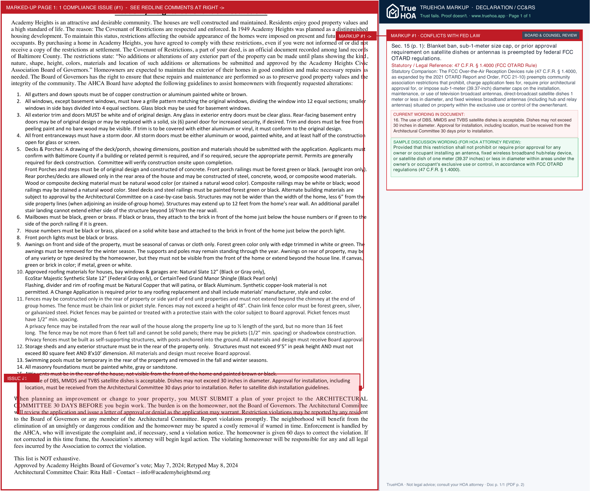 Academy Heights Civic Association Dfb33c 49b331c878d04071813c7ee5639916cf page 1 widened with TrueHOA Crystal AI margin annotations
