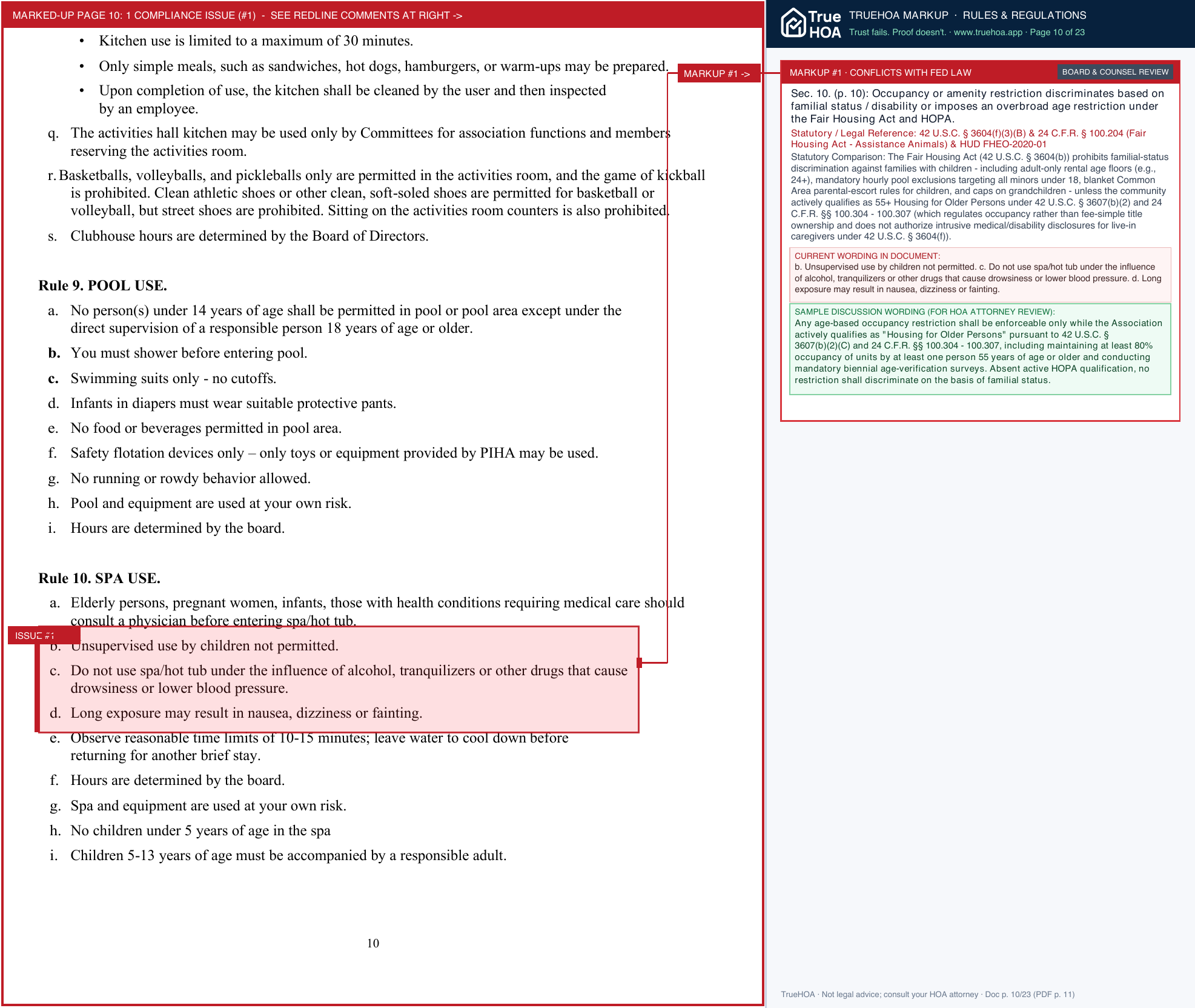 Presque Isle Harbor Association 2026 07 21 Policy Book page 10 widened with TrueHOA Crystal AI margin annotations