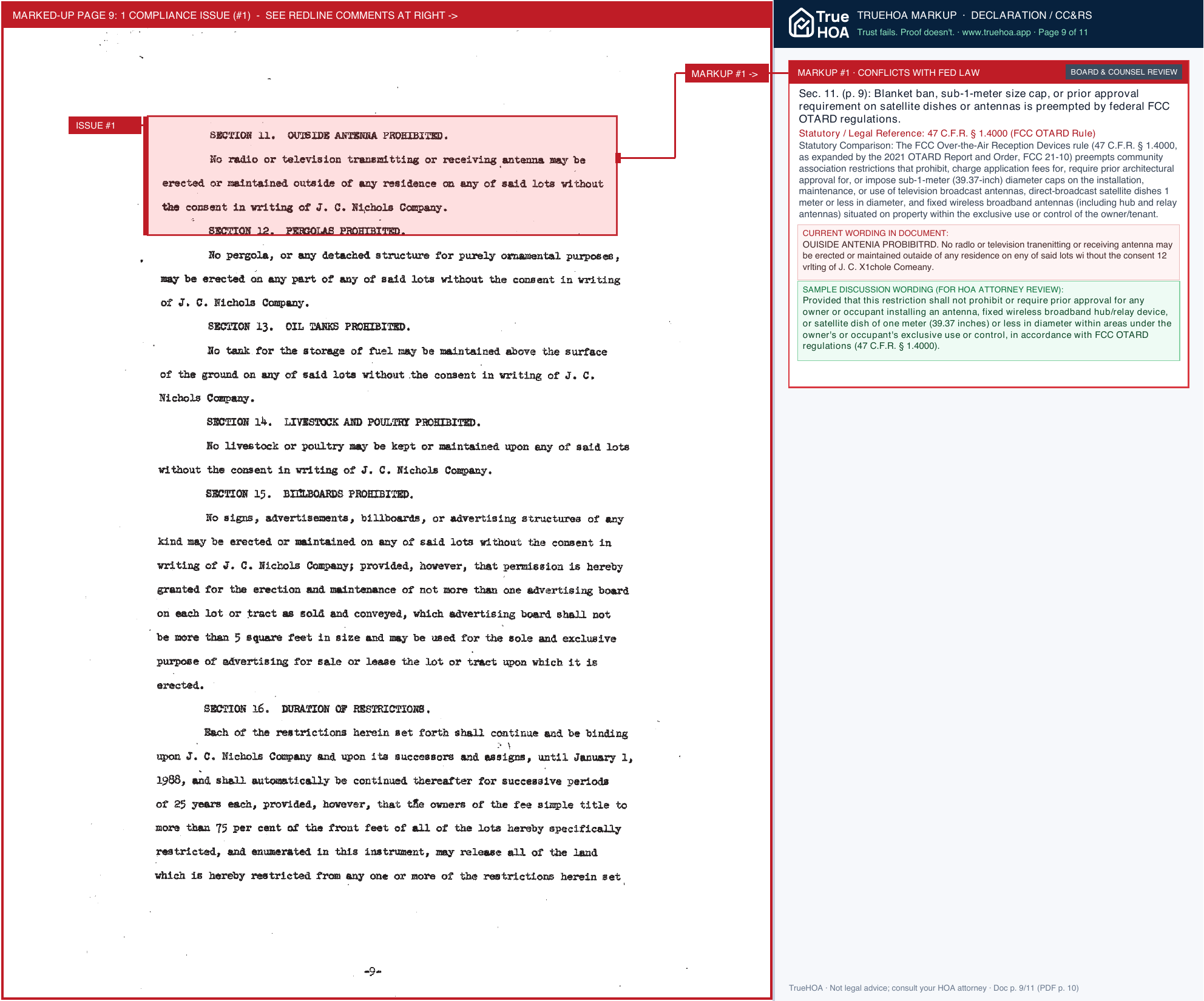 Verona Hills Homes Association VHRestrictions page 9 widened with TrueHOA Crystal AI margin annotations